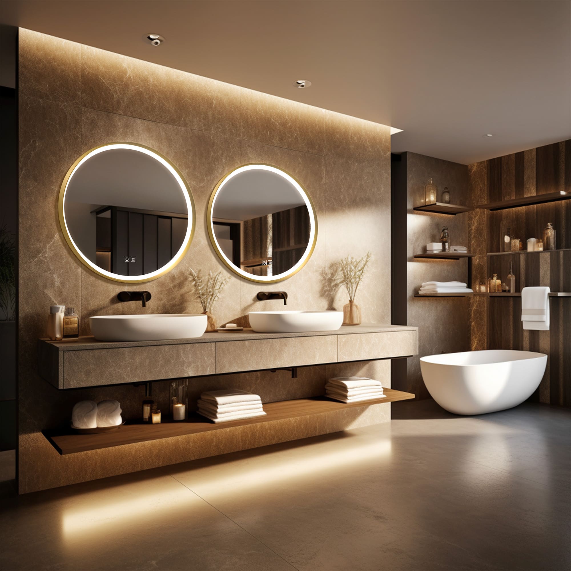JANUS Round Custom LED Mirror with Frame