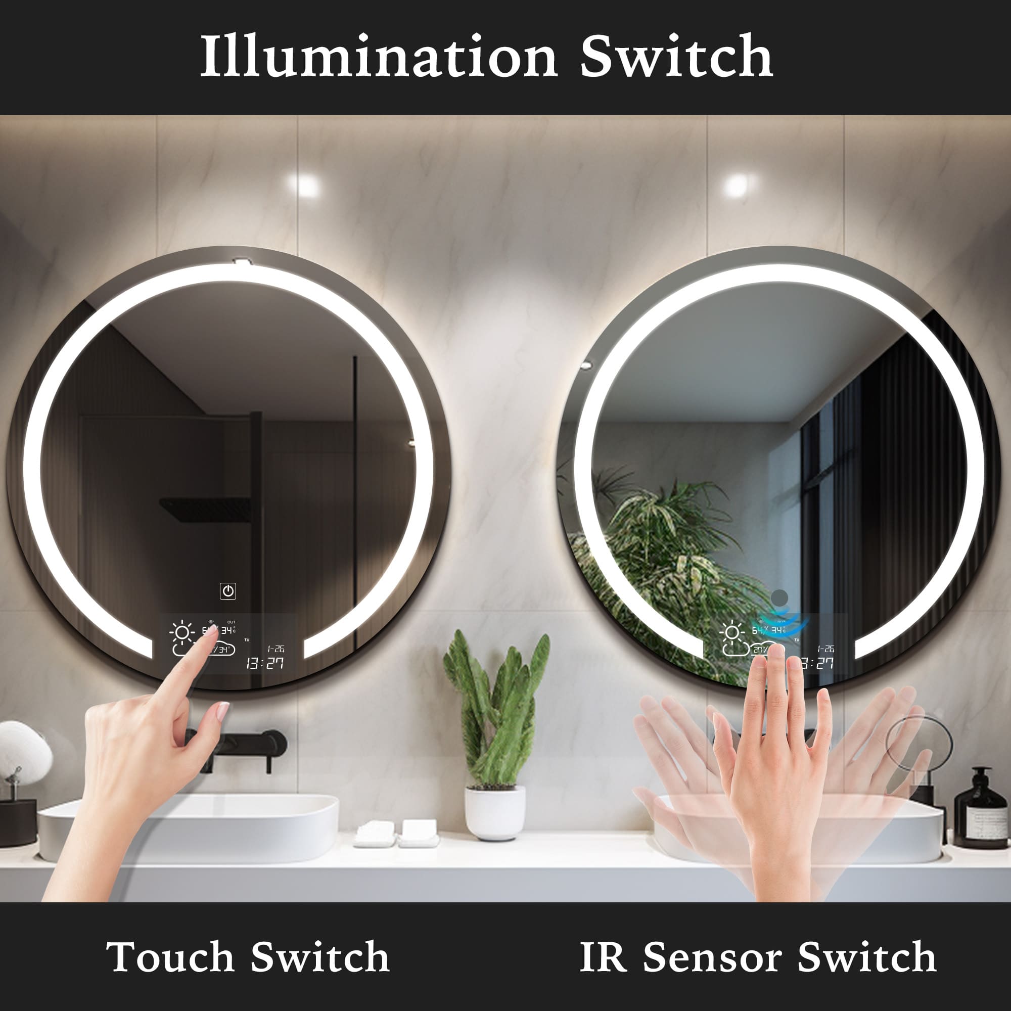 SINOPE Round Custom LED Mirror with Demister