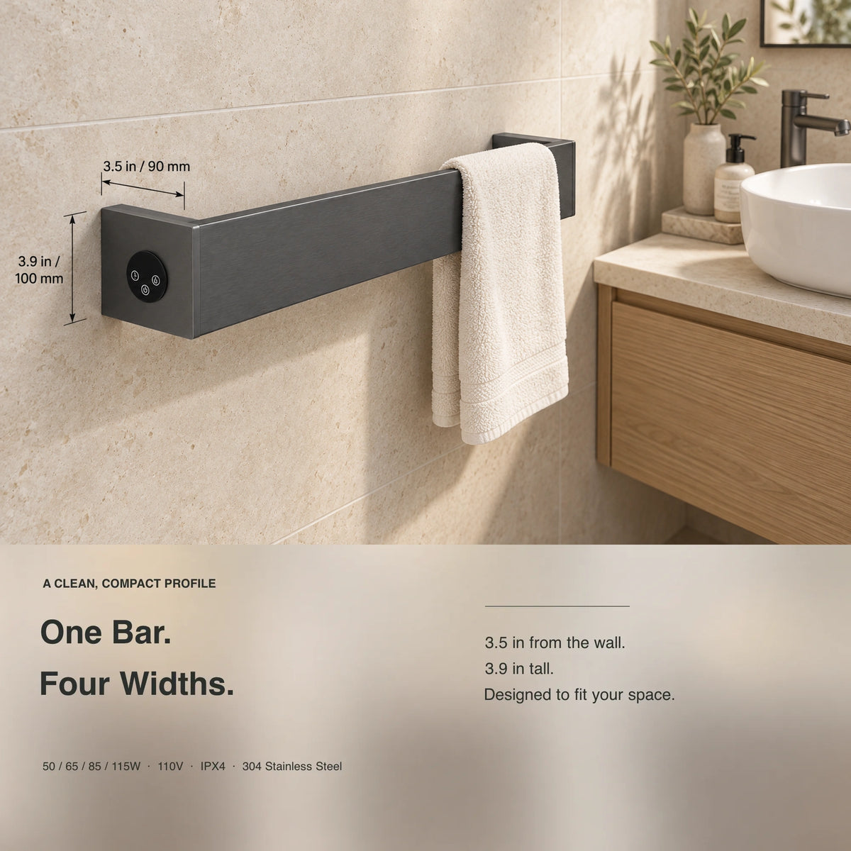 Inyouths Graphene smart heated towel rack main product view
