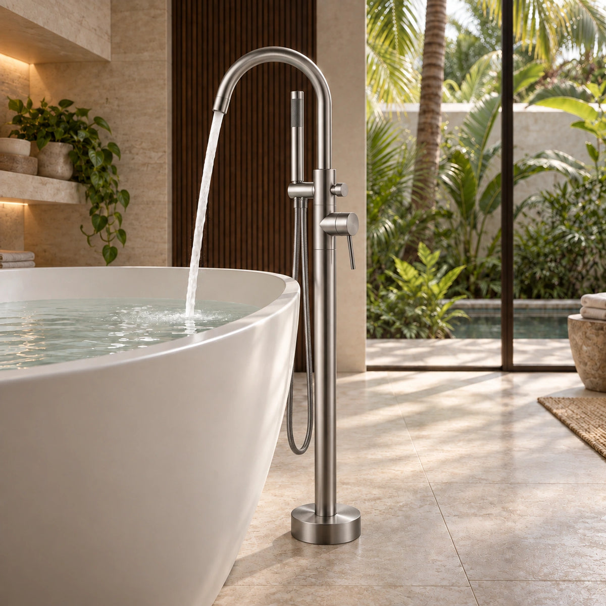 Norelia Stainless Tub Filler Brushed Nickel Main