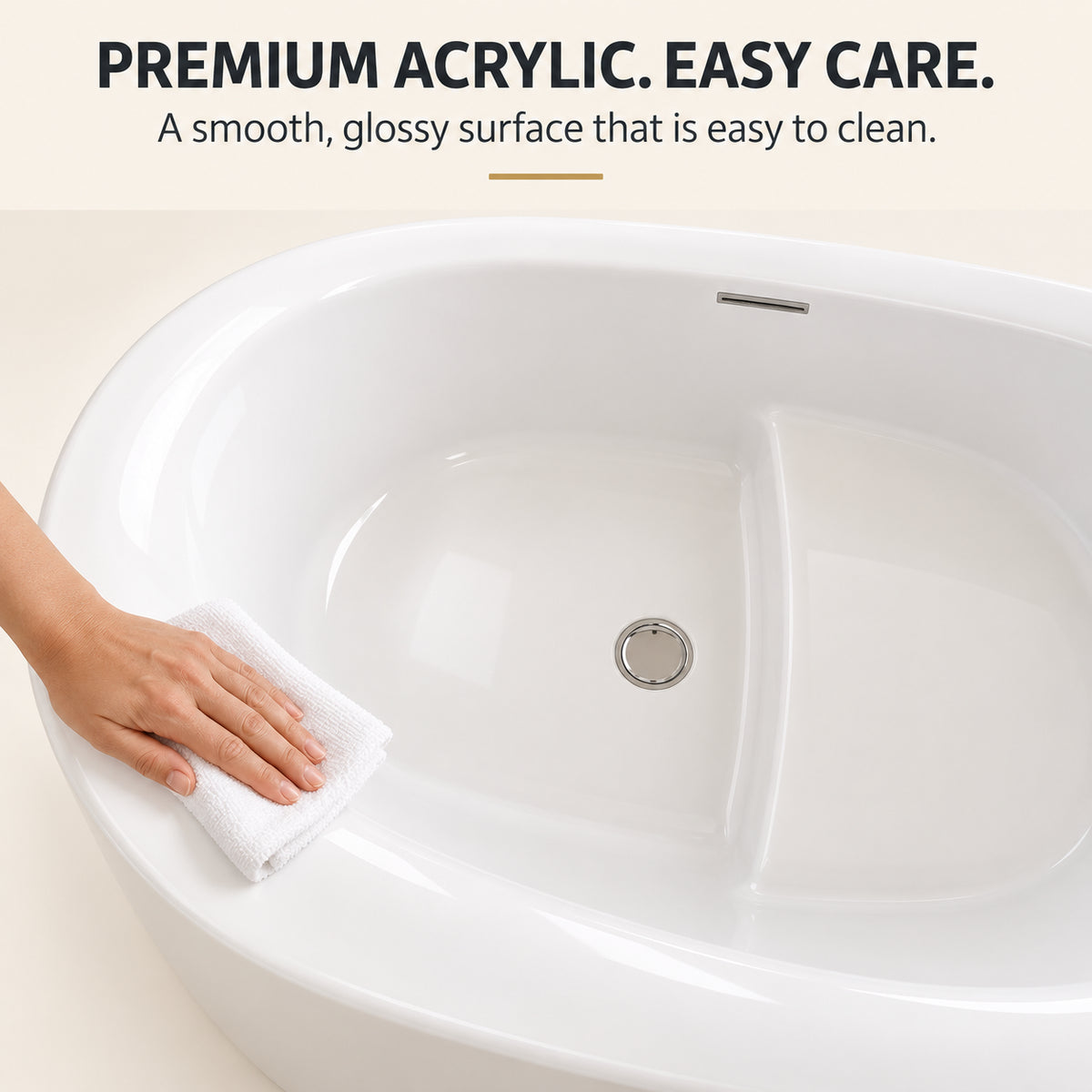 ovelis 43 inch white acrylic bathtub with bench acrylic easy clean surface