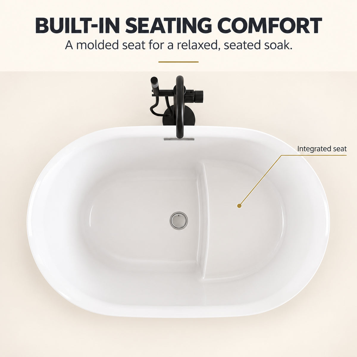 ovelis 43 inch white acrylic bathtub with bench built in seat interior design