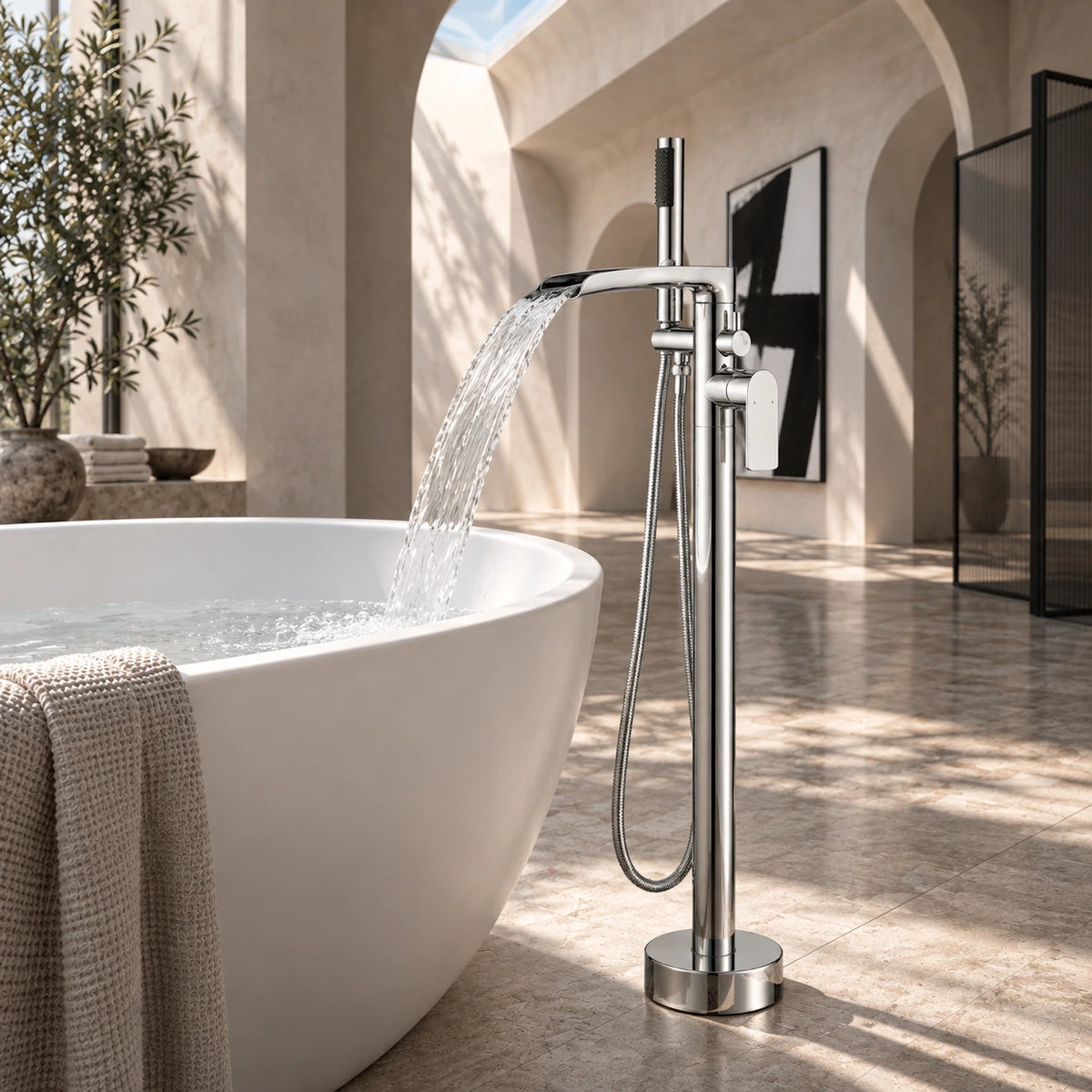 Solvira Brass Tub Filler Chrome Scene 02