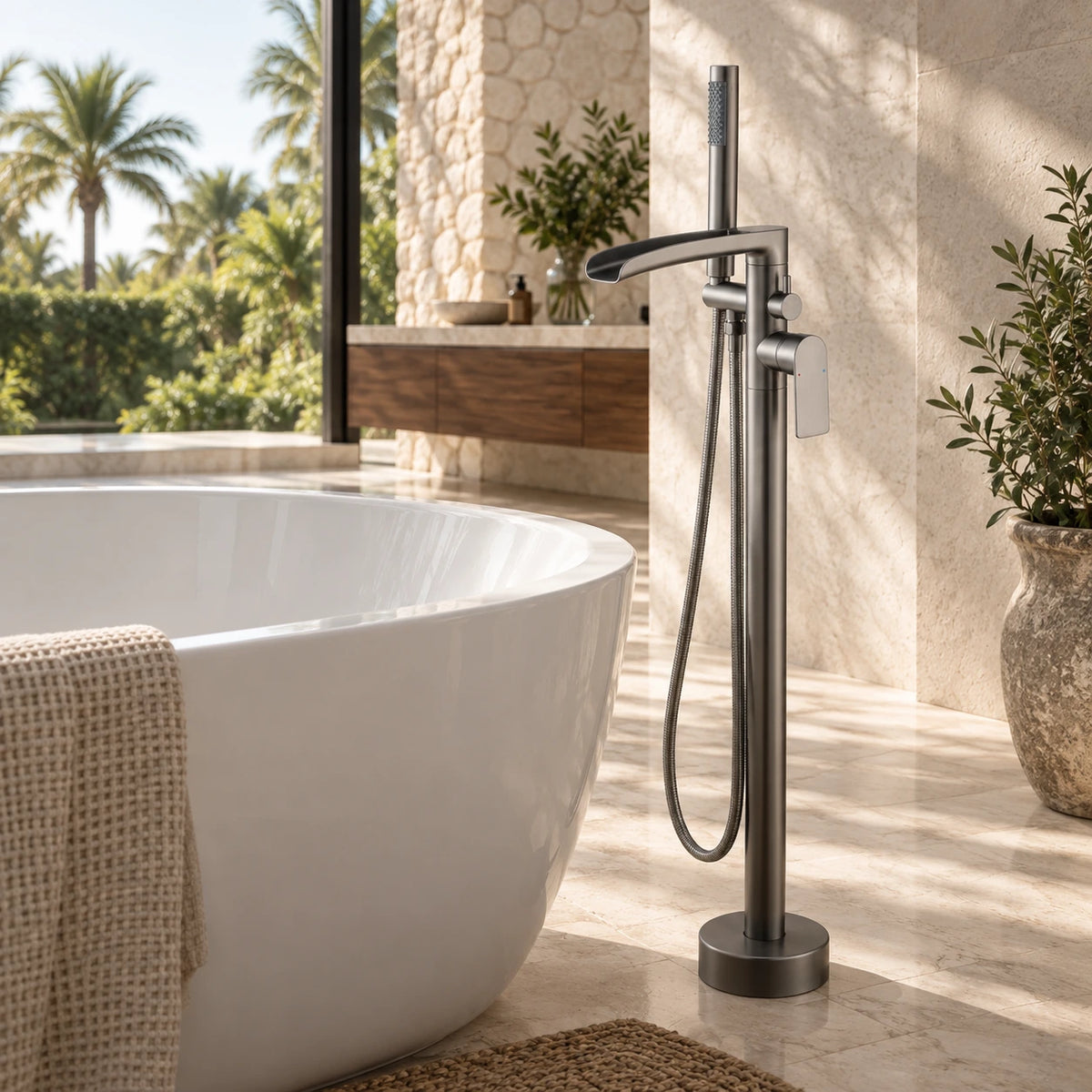 Solvira Brass Tub Filler Gunmetal Scene 01