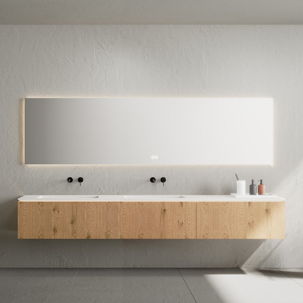 SYLVAN Custom Bathroom Vanity Solid Wood with Veneer Corian Integrated Sink