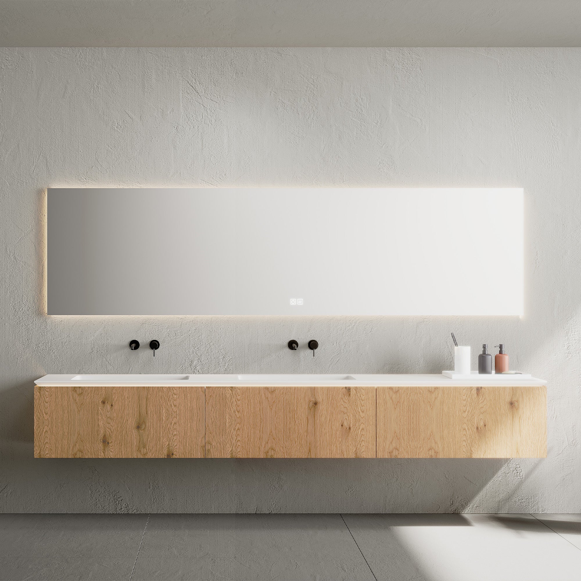 SYLVAN Custom Bathroom Vanity Solid Wood with Veneer Corian Integrated Sink