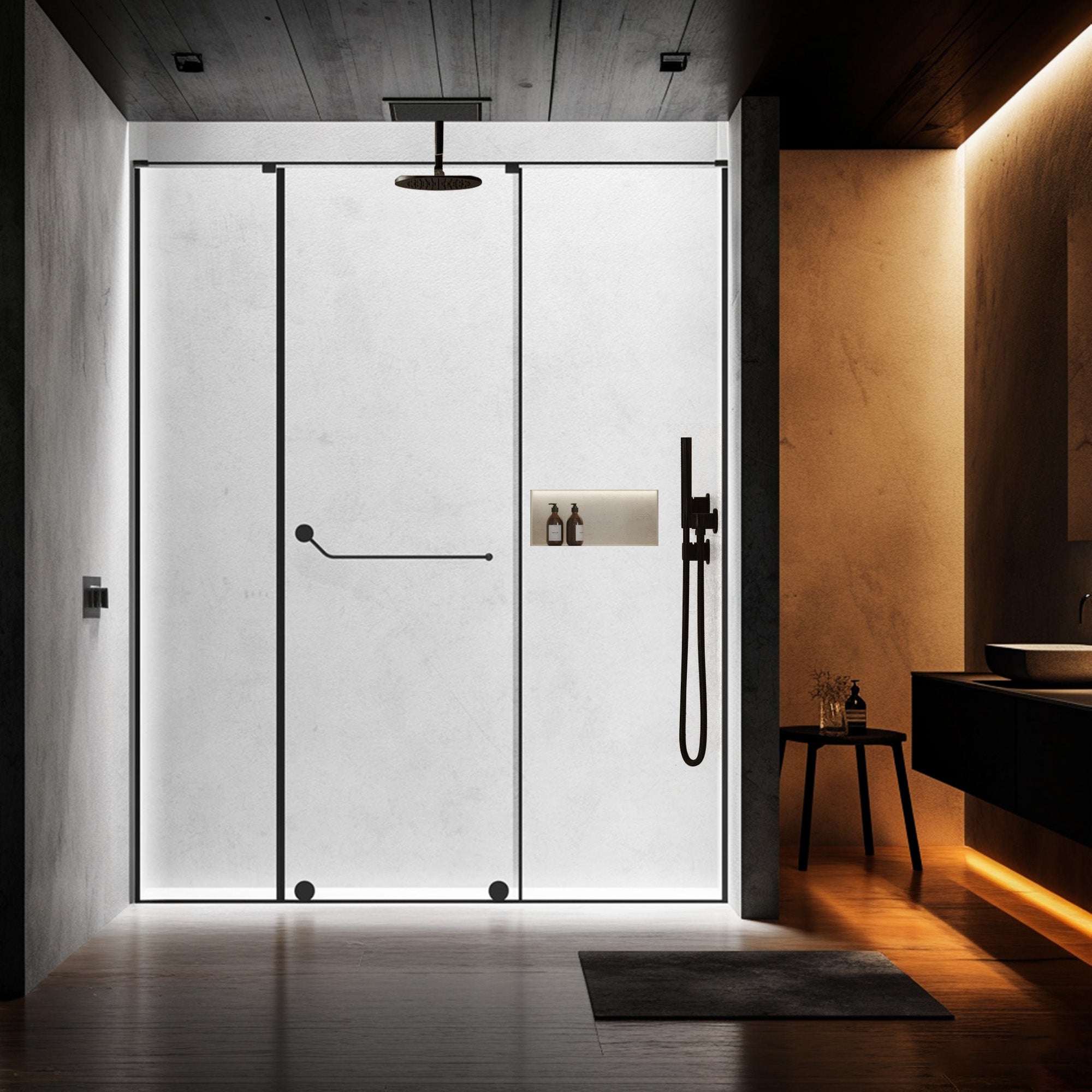 ZEPHIRE Customize Inline Shower Door with Ultra Clear Glass
