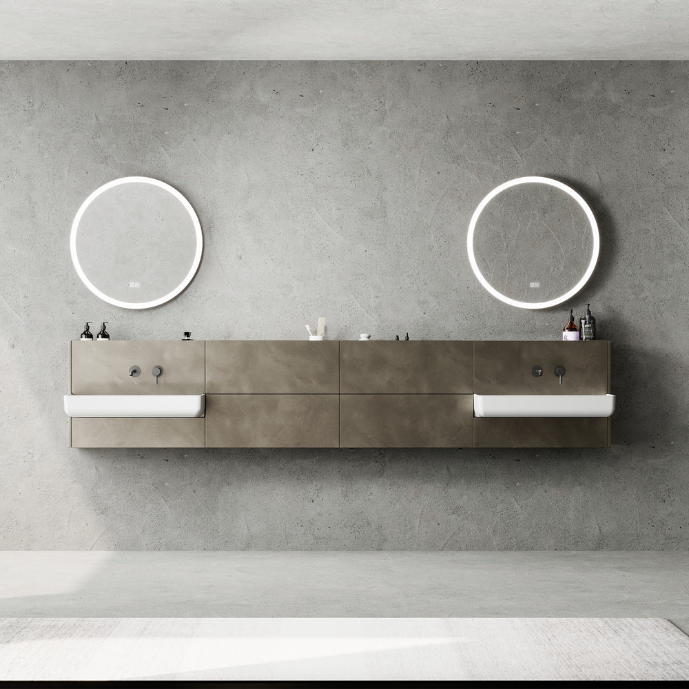 VERTA Custom Bathroom Vanity Solid Wood with Veneer Corian Basin