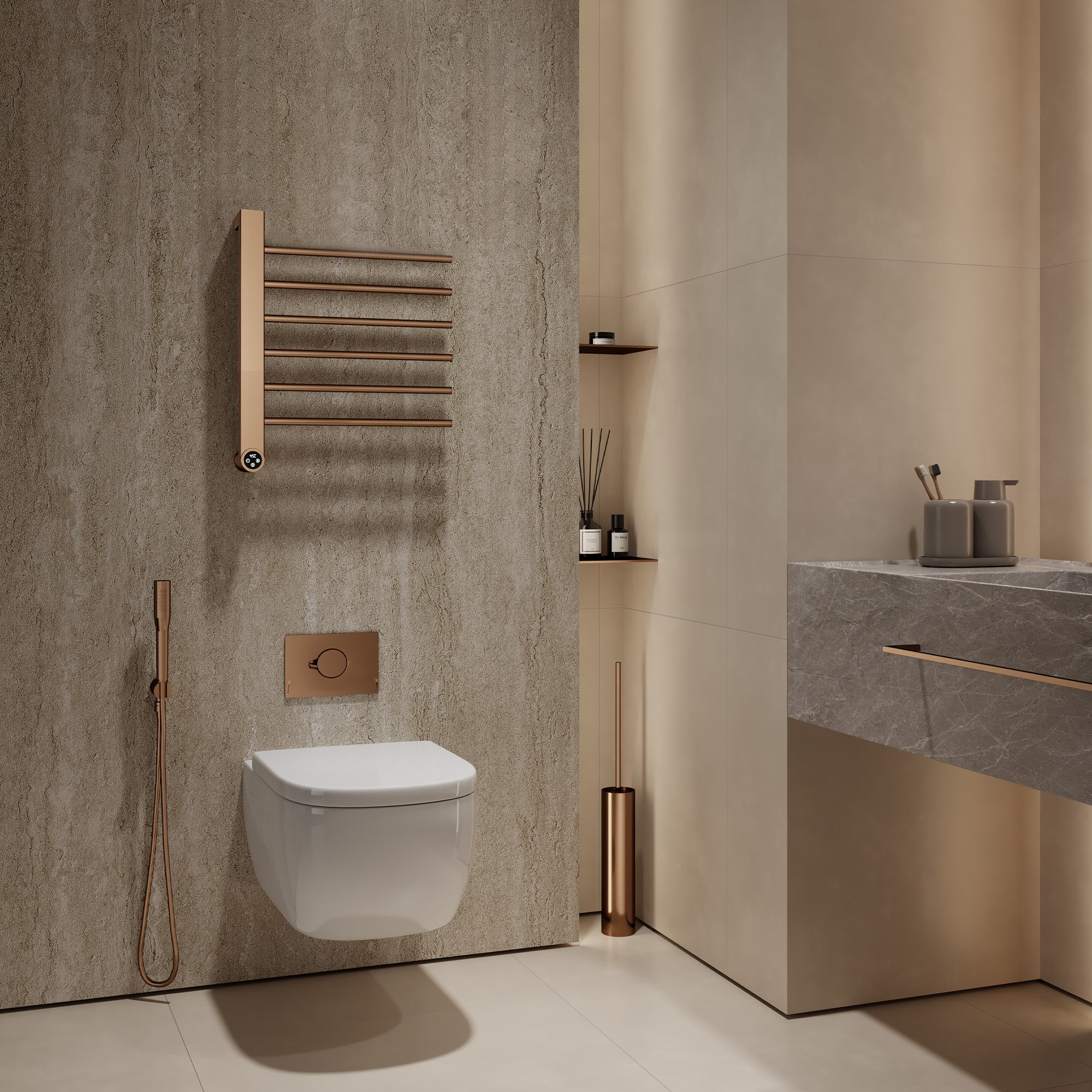 FERONA Horizontal Heated Towel Rack with Smart Temperature and Timer Settings