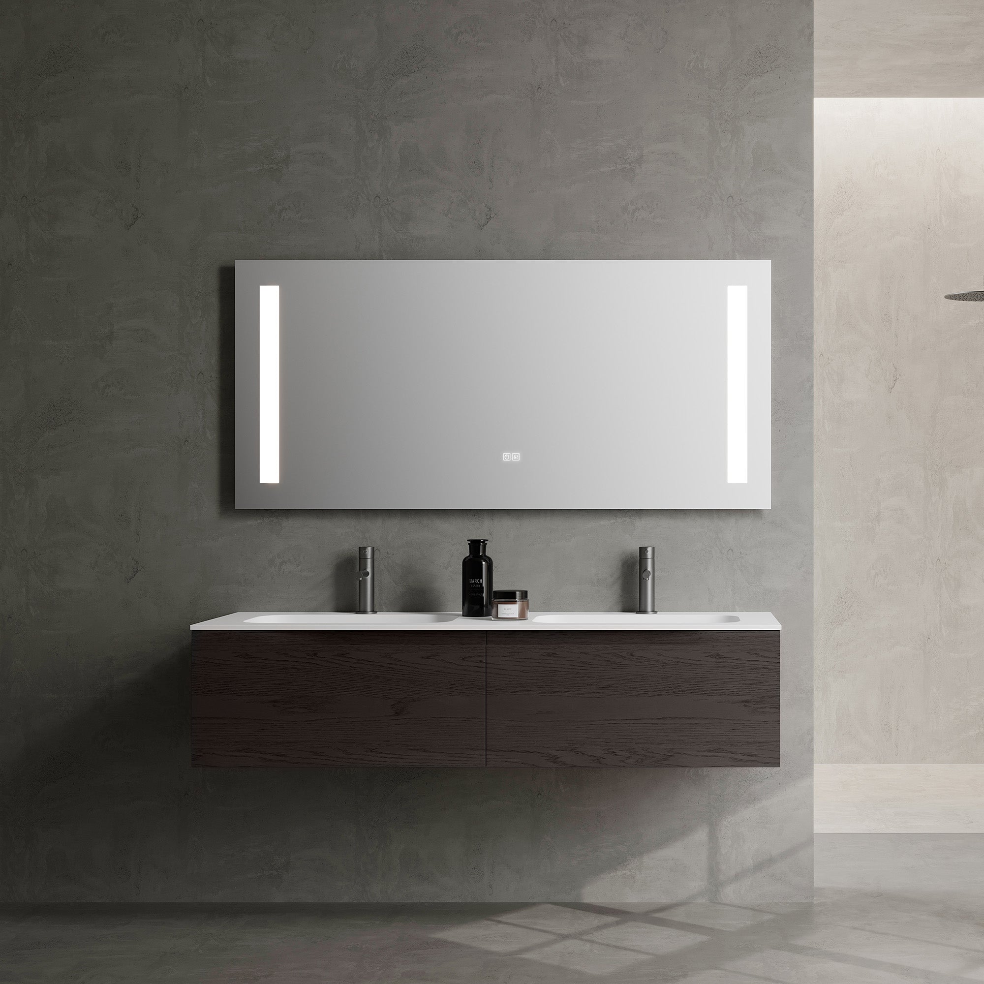 ELARIS Custom Bathroom Vanity Solid Wood with Veneer Acrylic Sink