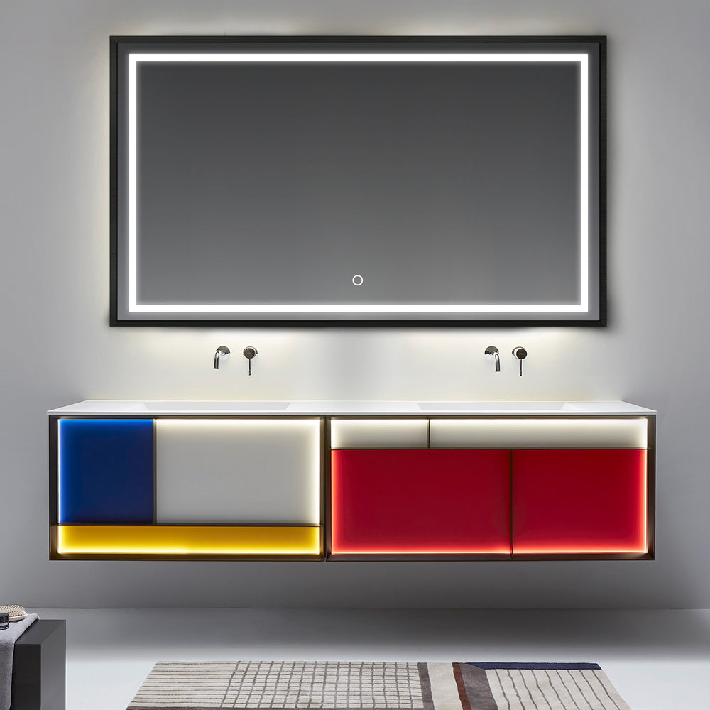 MONDRIA Custom Bathroom Vanity with Seamless Acrylic Top and Integrated Basin