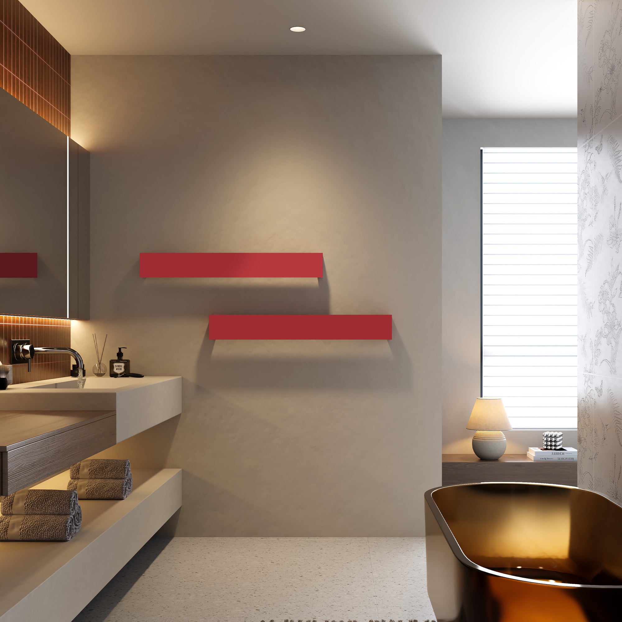 SCARLETTO Smart Heated Towel Rack with Digital Display and Temperature Control