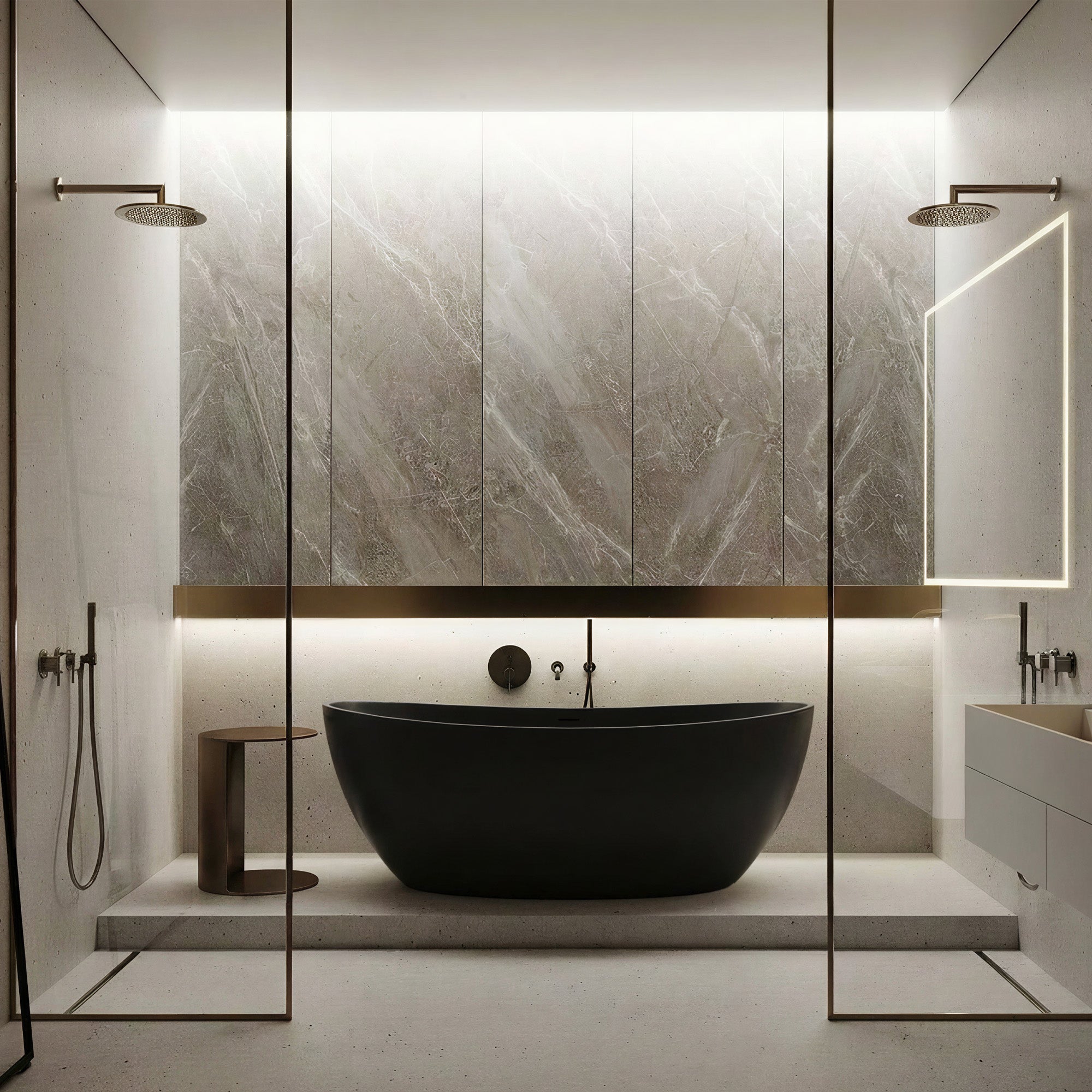 CALMAE High Back Freestanding Bathtub 65" For Full Body Relaxation