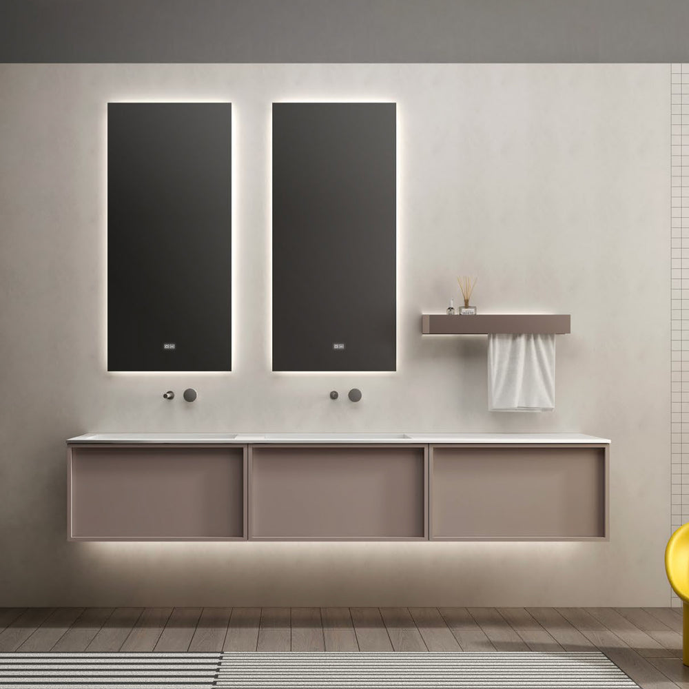 SILVA Custom Bathroom Vanity with Acrylic Double Basin and Sleek Painted Finish