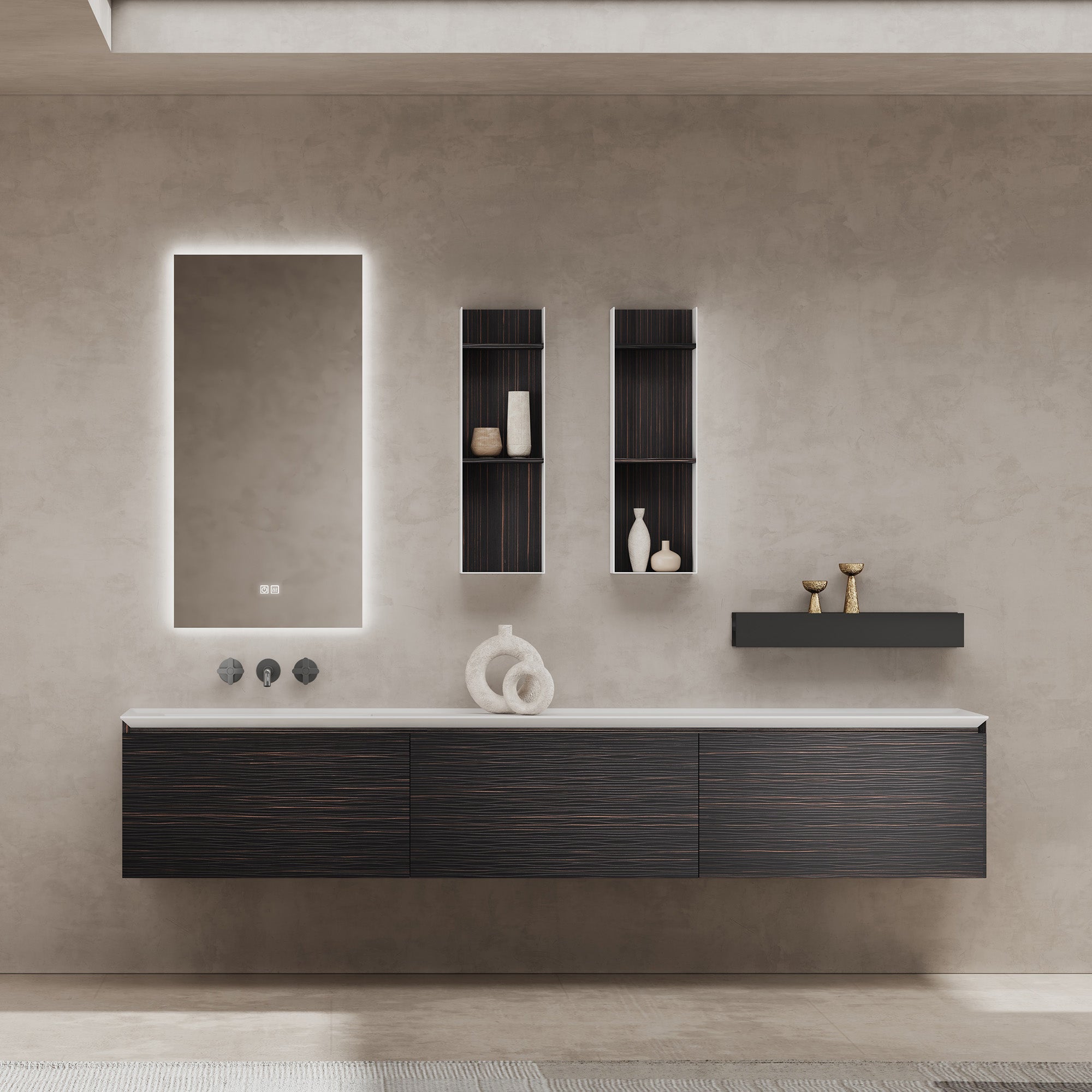 ONYXA Custom Bathroom Vanity Single Sink Cultured Marble Top Solid Wood Cabinet