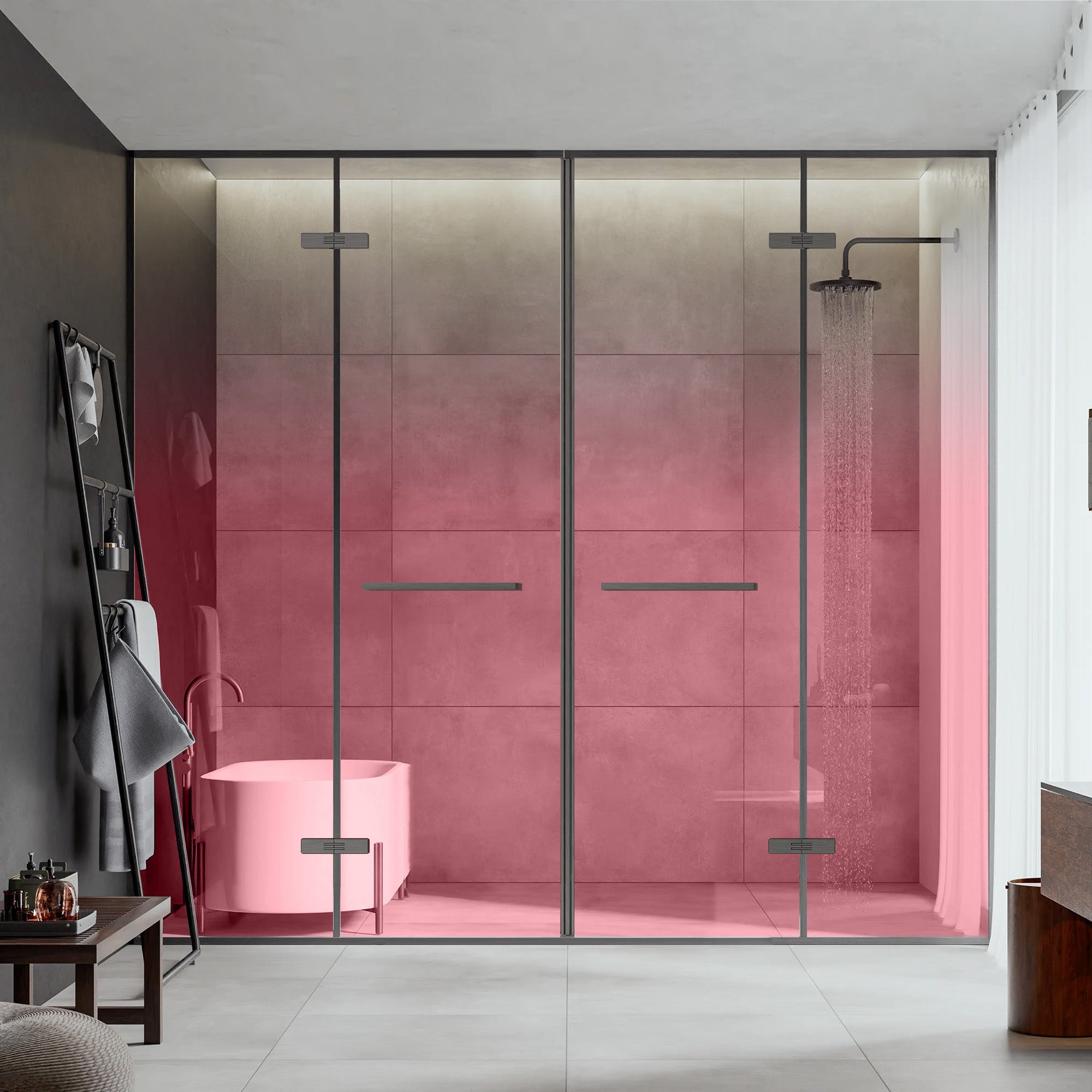 VISTARA Customize T-Line Shower Door with Gradient Glass