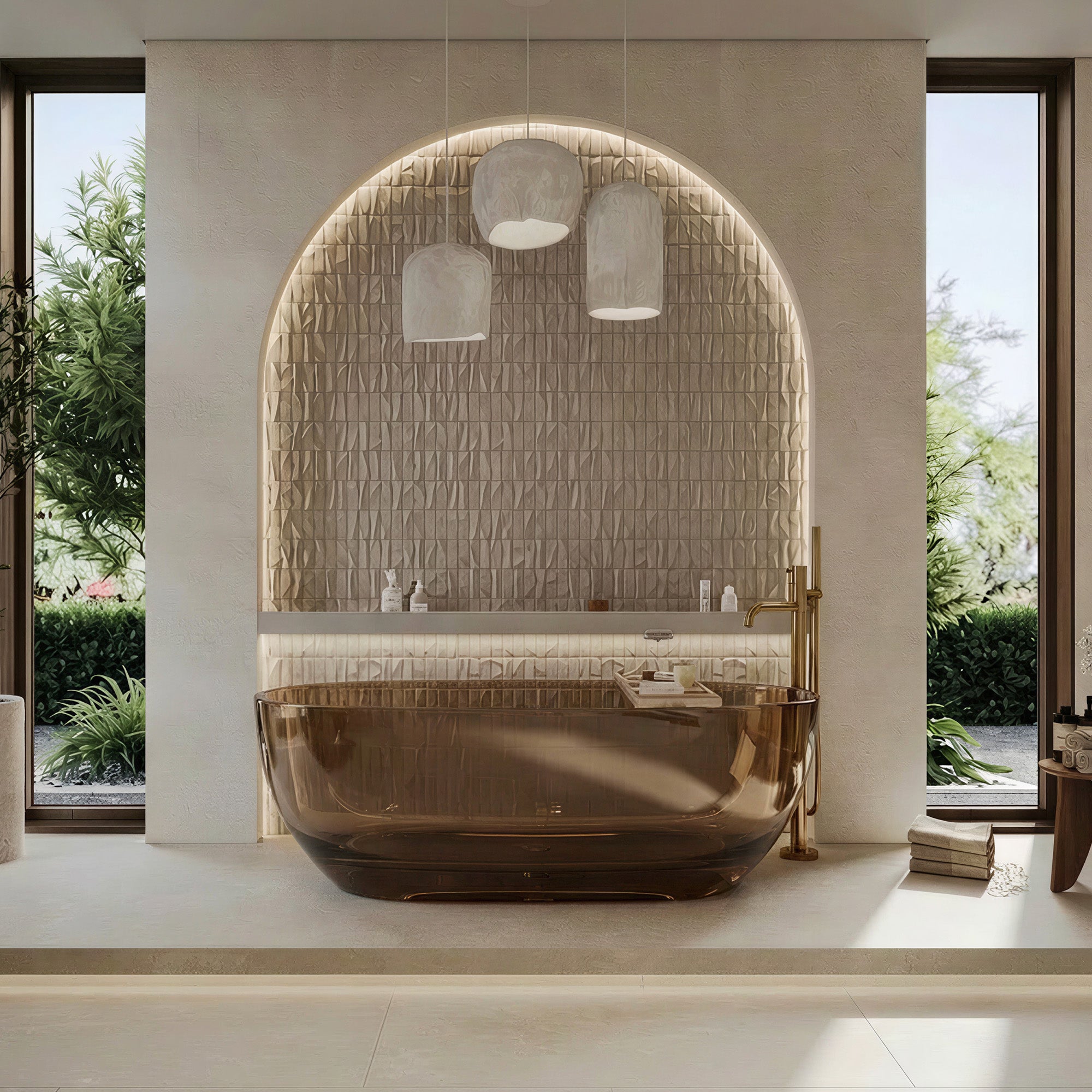 AURELLE Deep Soaking Freestanding Bathtub 68.9" with Ergonomic Design