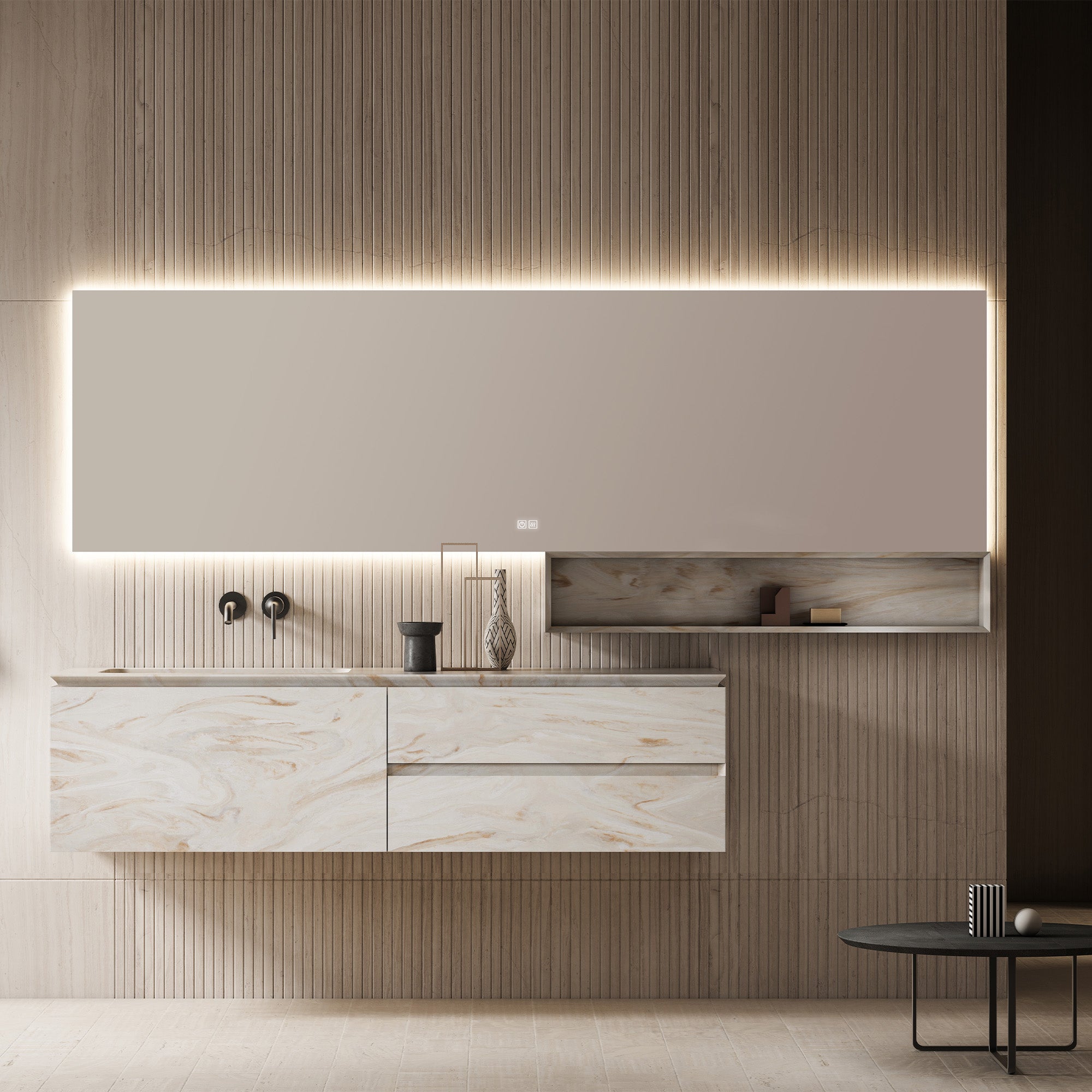 MARVELLA Custom Bathroom Vanity Solid Wood with Veneer Corian Basin