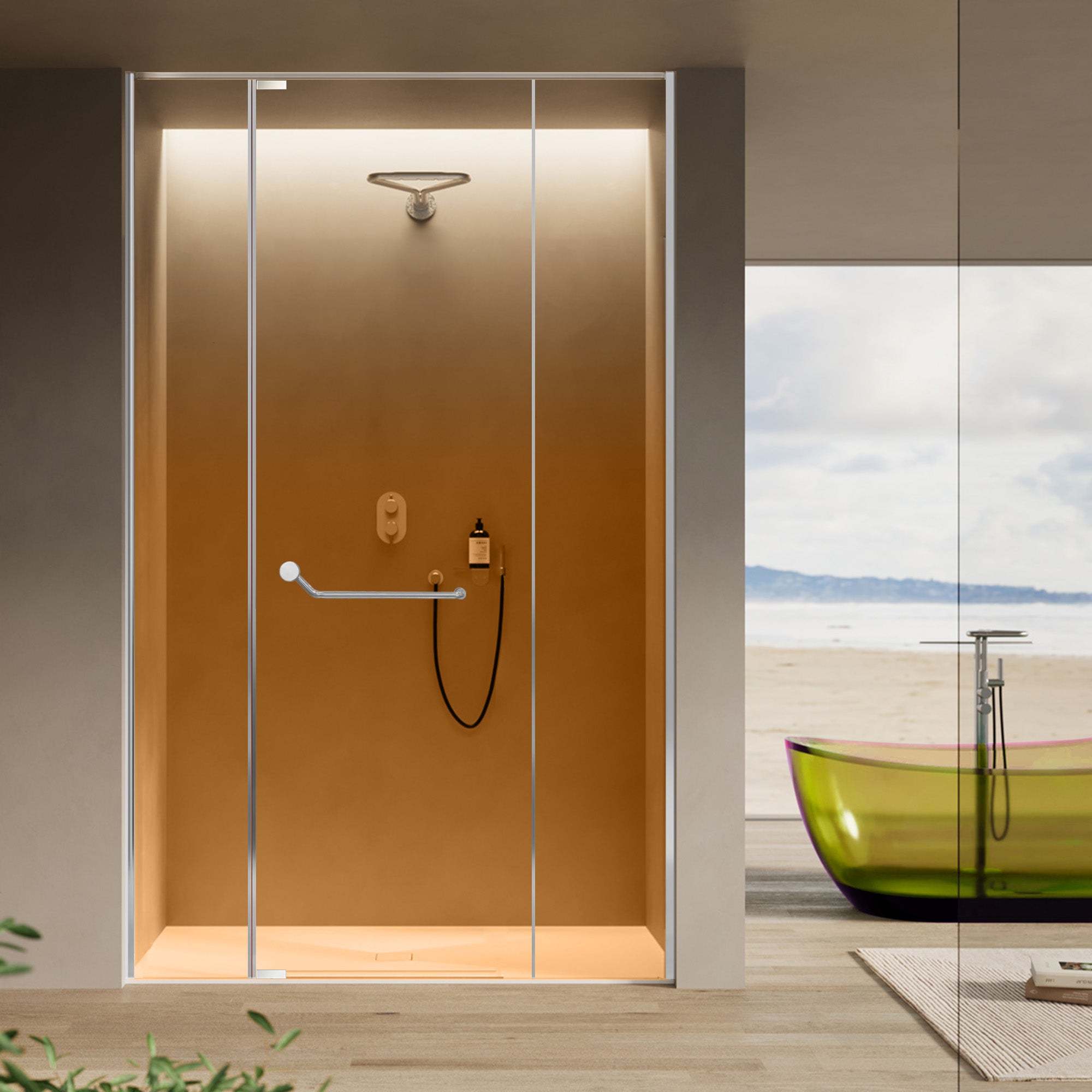 ORVION Customize Inline Shower Door with Gradient Glass