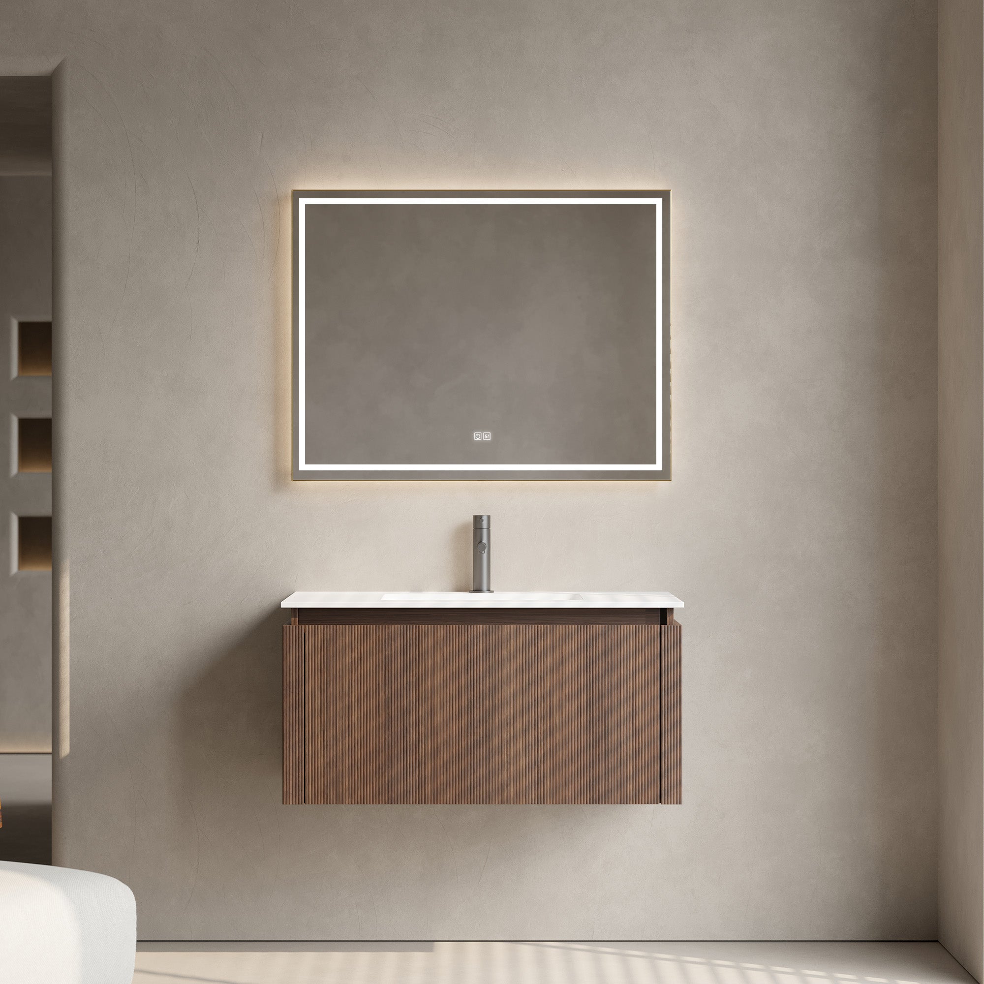 ARDEN Custom Bathroom Vanity Solid Wood with Veneer Acrylic Sink