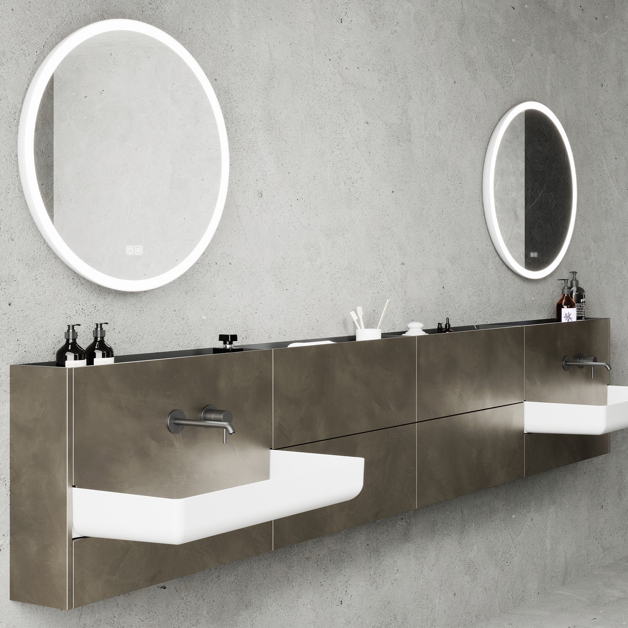 VERTA Custom Bathroom Vanity Solid Wood with Veneer Corian Basin