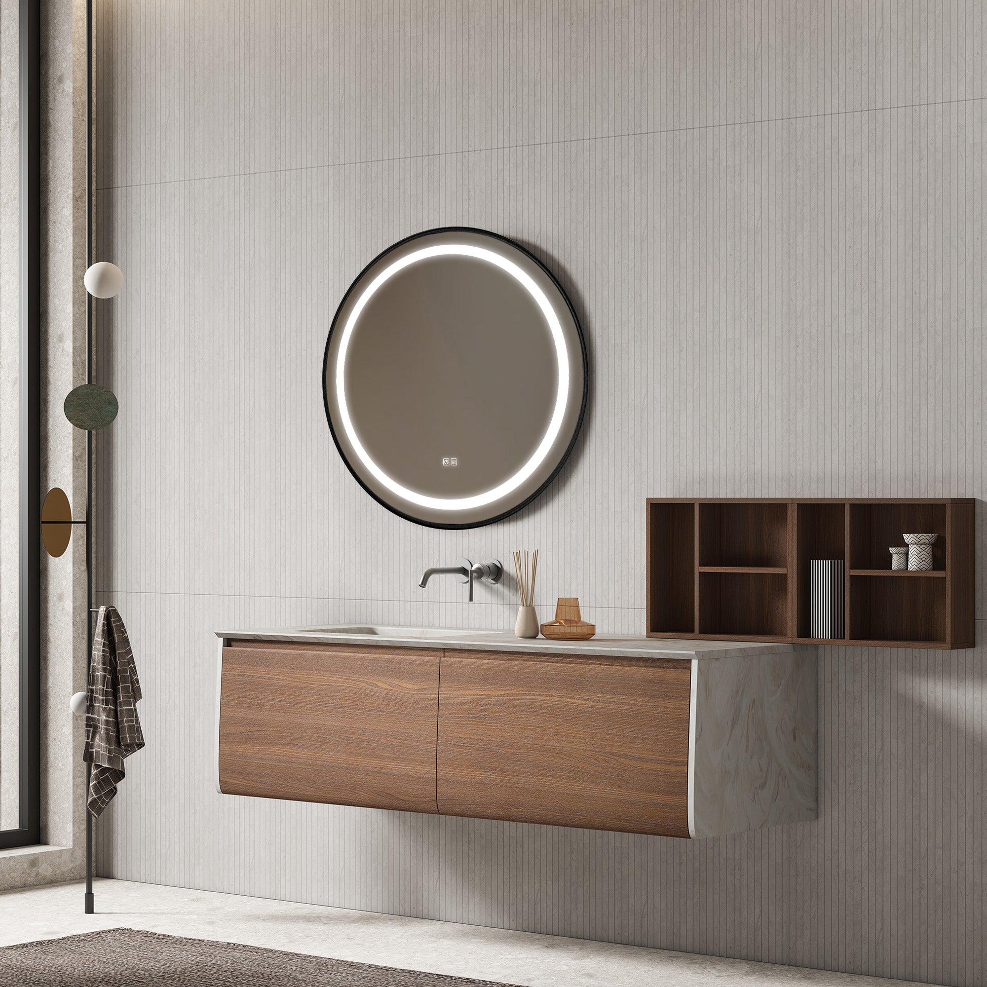SOLURA Custom Bathroom Vanity Solid Wood with Veneer Corian Sink