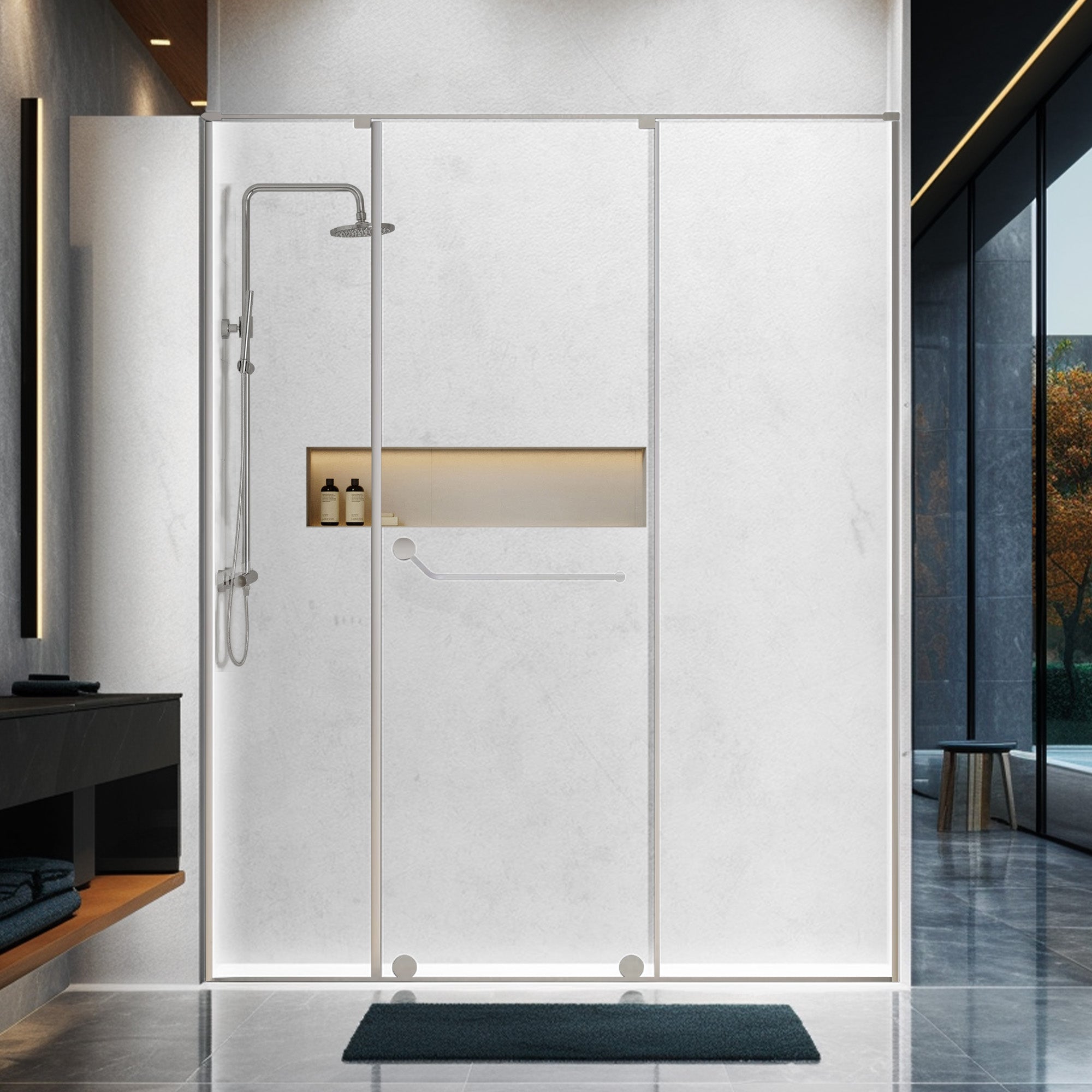 ZEPHIRE Customize Inline Shower Door with Ultra Clear Glass