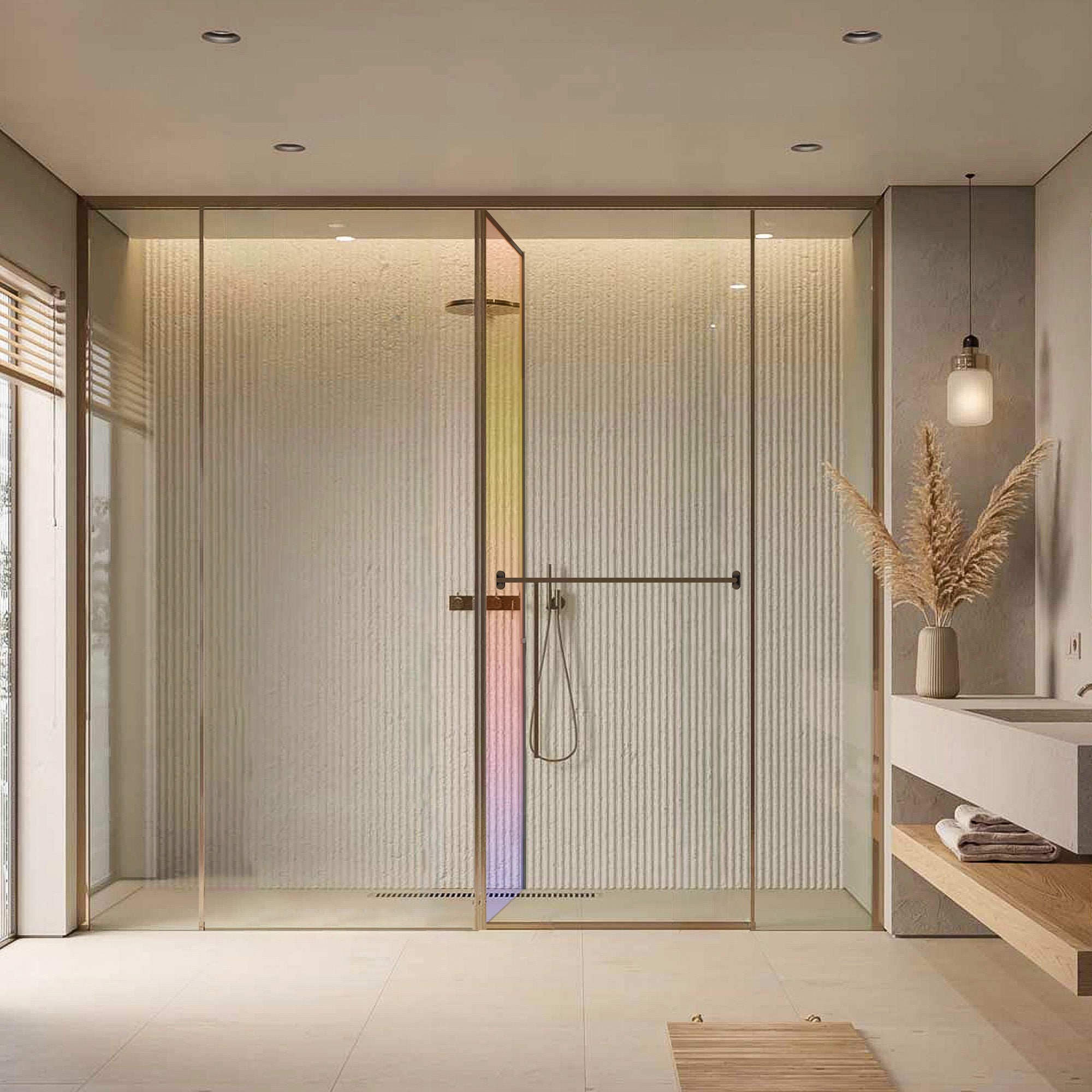 ECLIPTA Customize T-Line Shower Door with Gradient Glass
