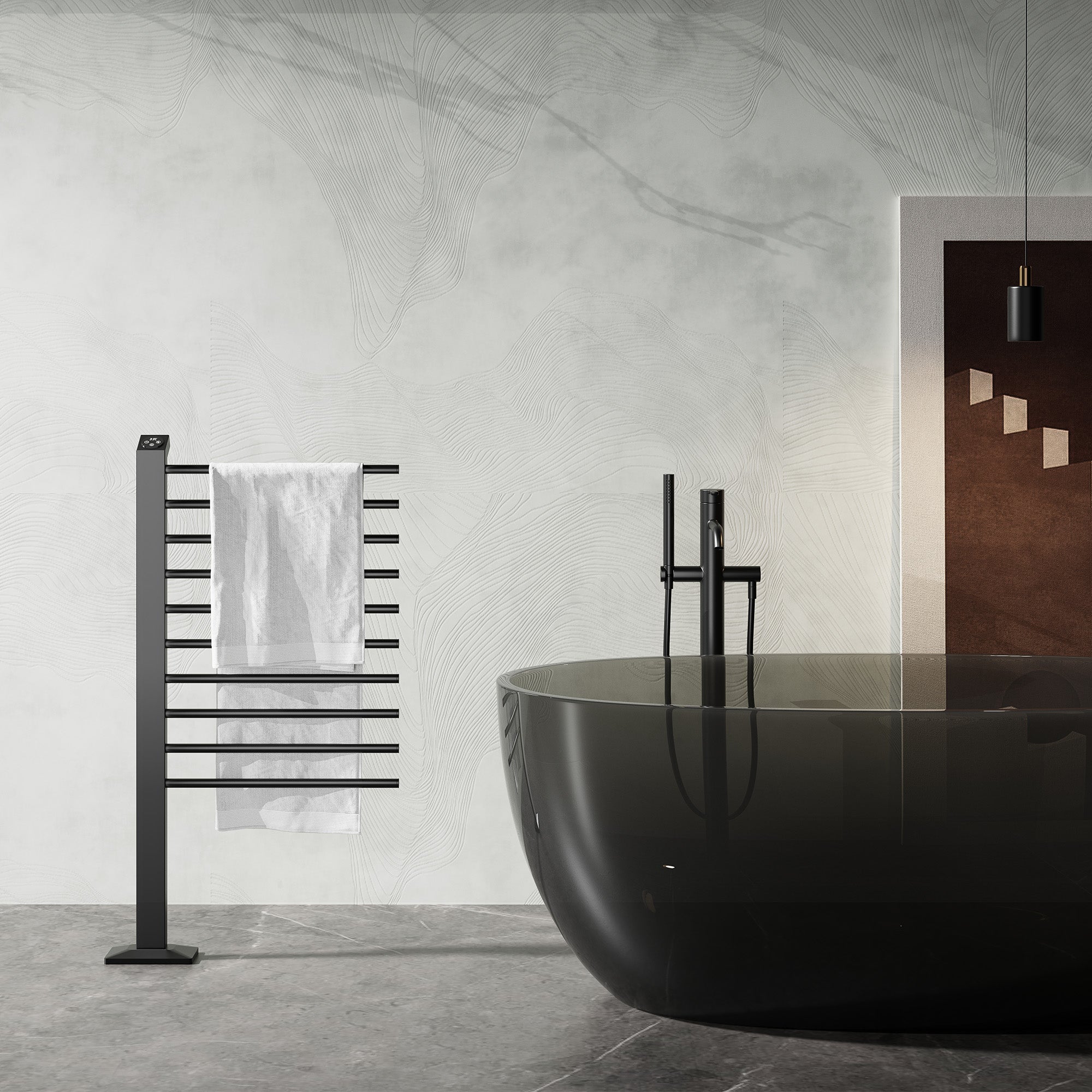 MONAREL Vertical Heated Towel Rack with Smart Temperature and Timer Control