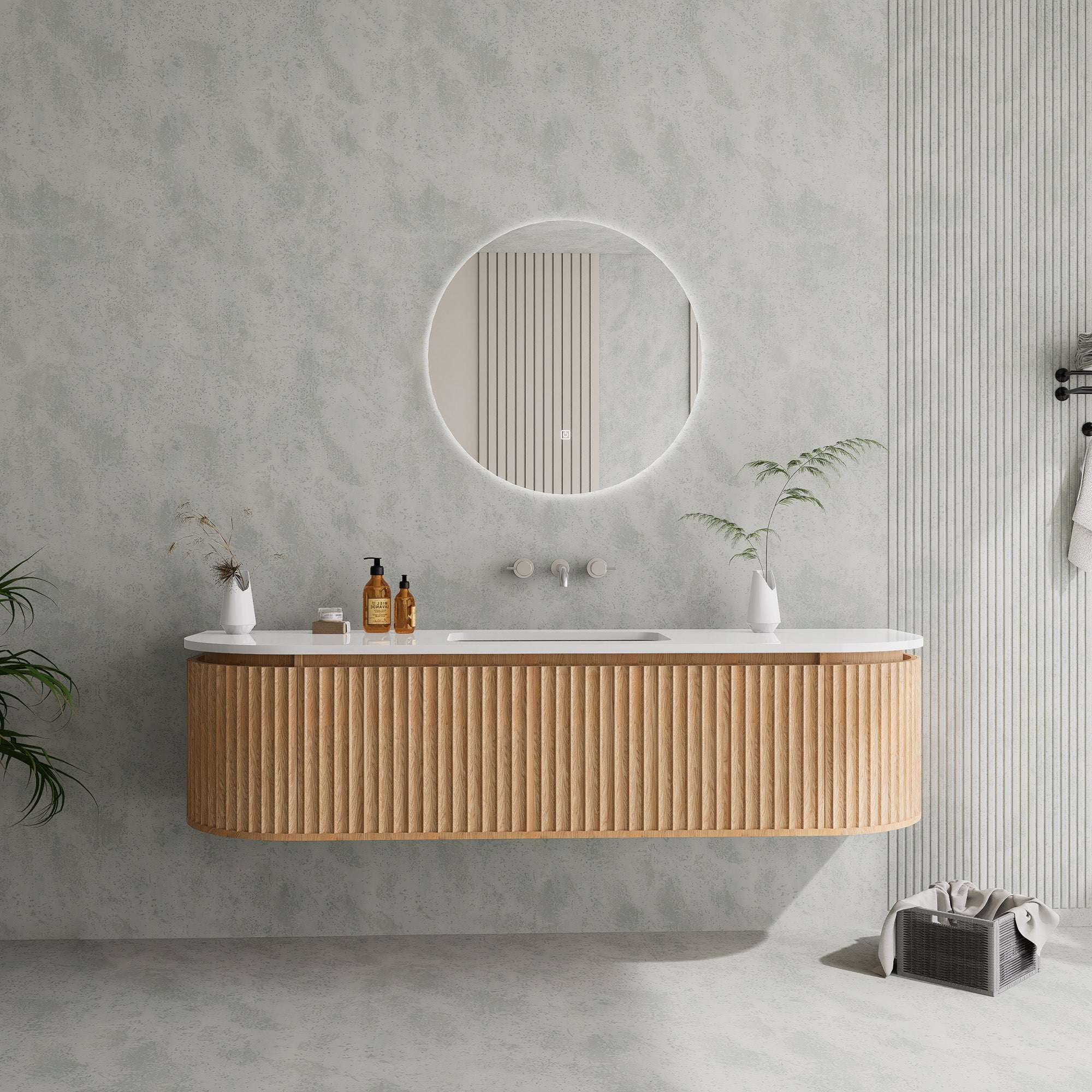 NOIRÉLLE Custom Bathroom Vanity Single Sink Cultured Marble Top Solid Wood Cabinet