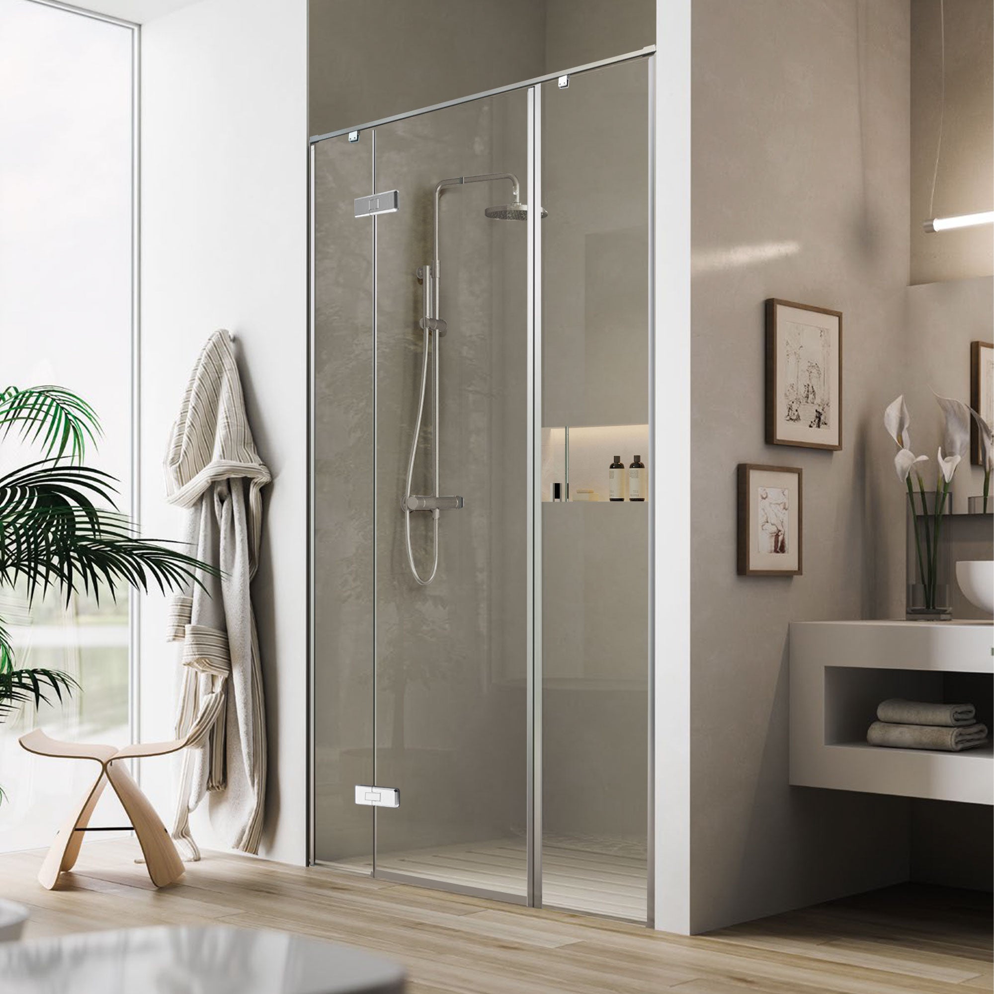 LUXORA Customize Inline Shower Door with Ultra Clear Glass