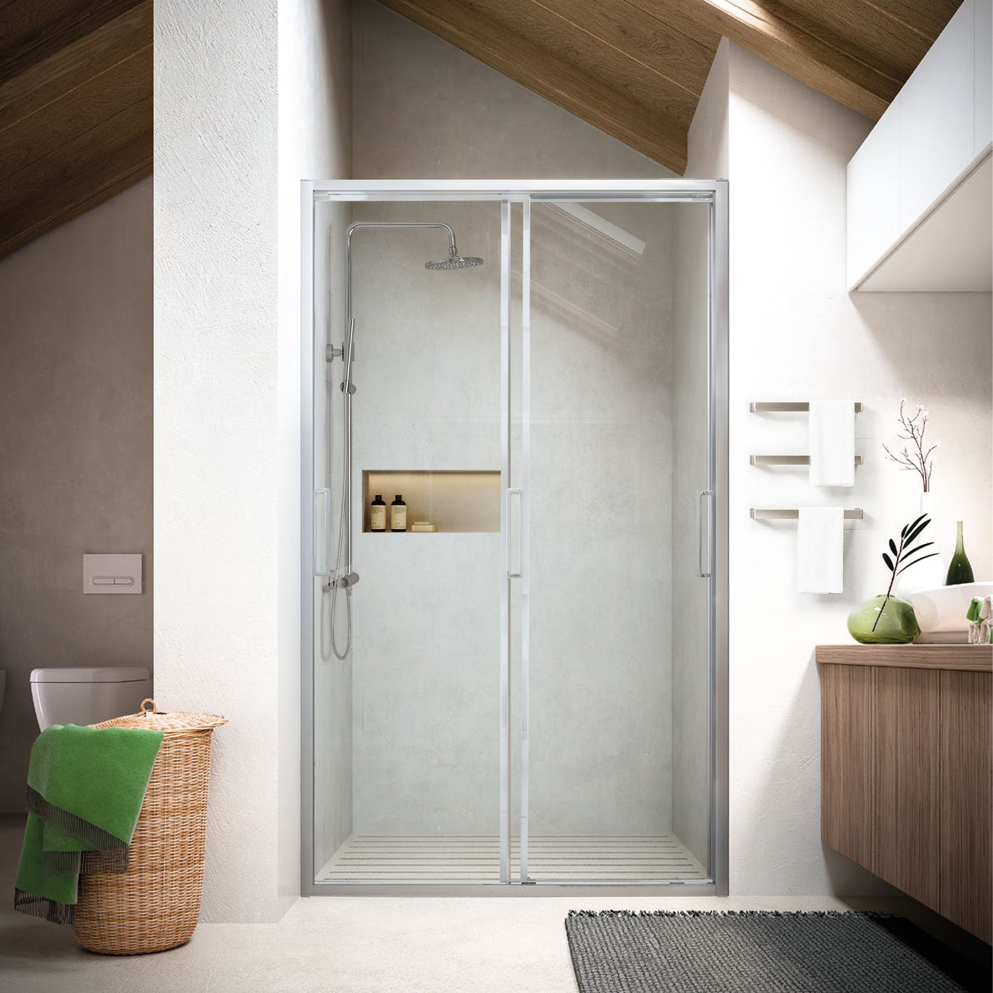 PHANTOM Customize Inline Shower Door with Ultra Clear Glass