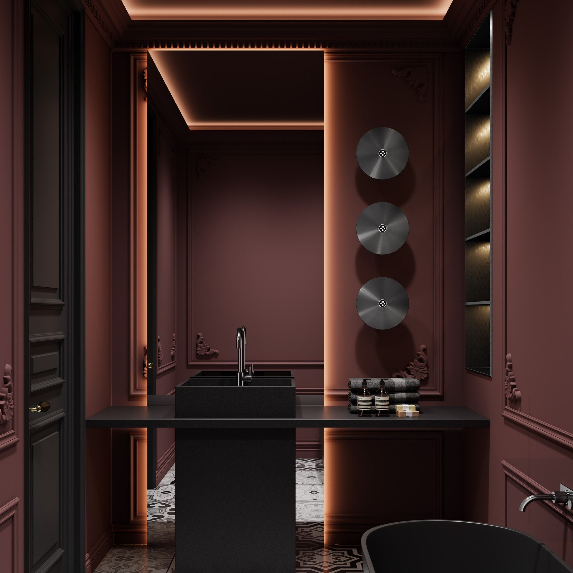 NOIRIX Stainless Steel Heated Towel Rack with Carbon Fiber and Timer