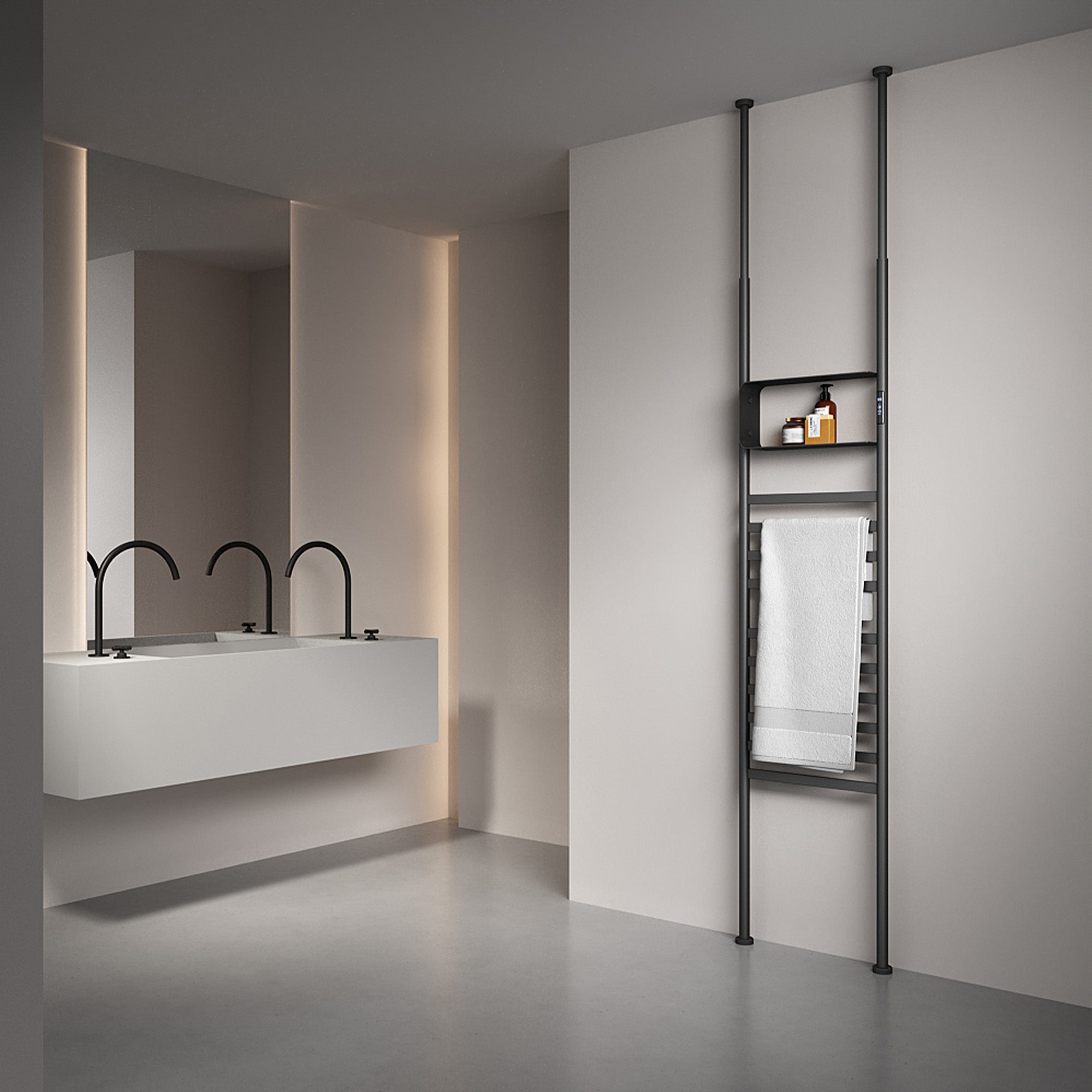 SKYLITH Smart Vertical Heated Towel Rack with Digital Display and Adjustable Heat