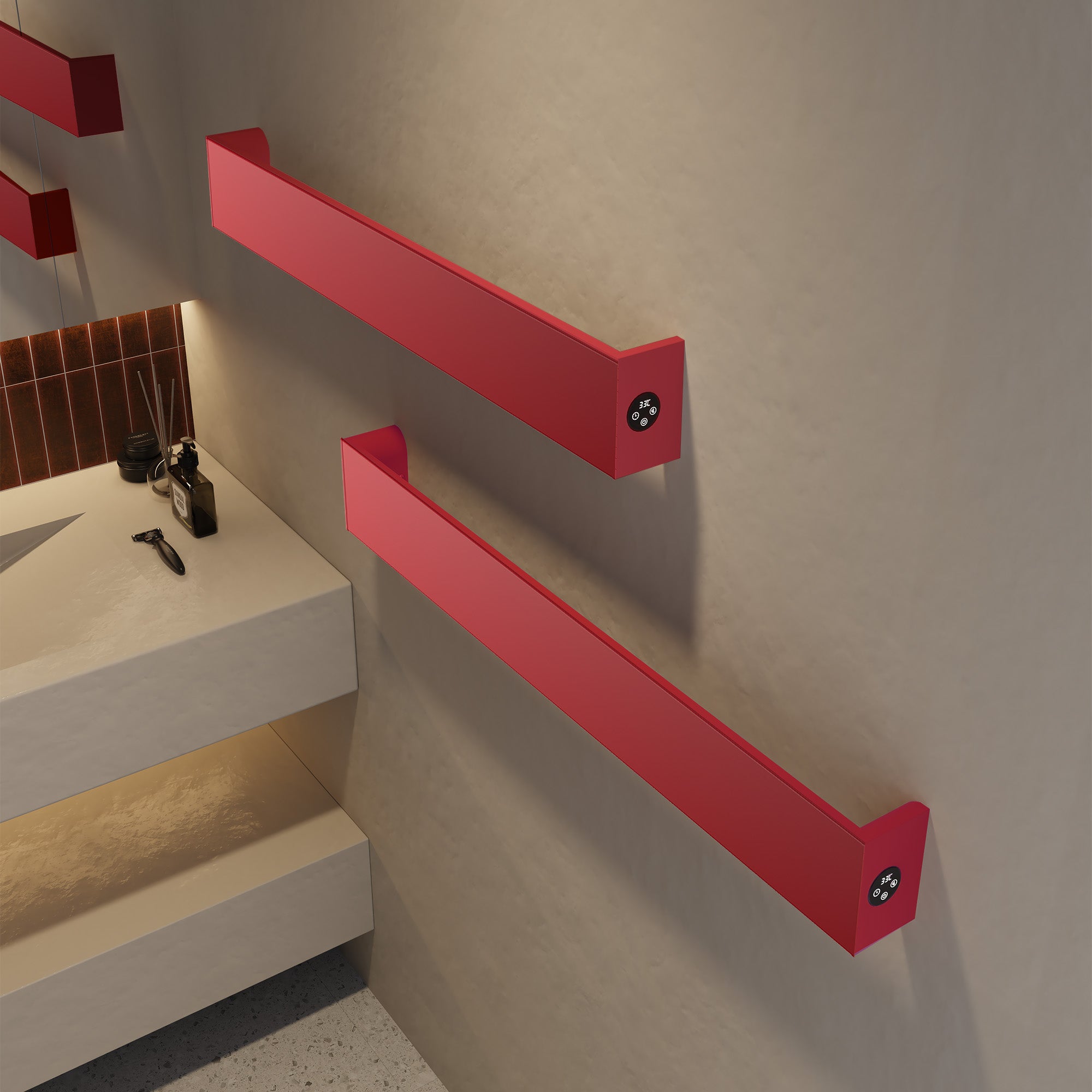 SCARLETTO Smart Heated Towel Rack with Digital Display and Temperature Control