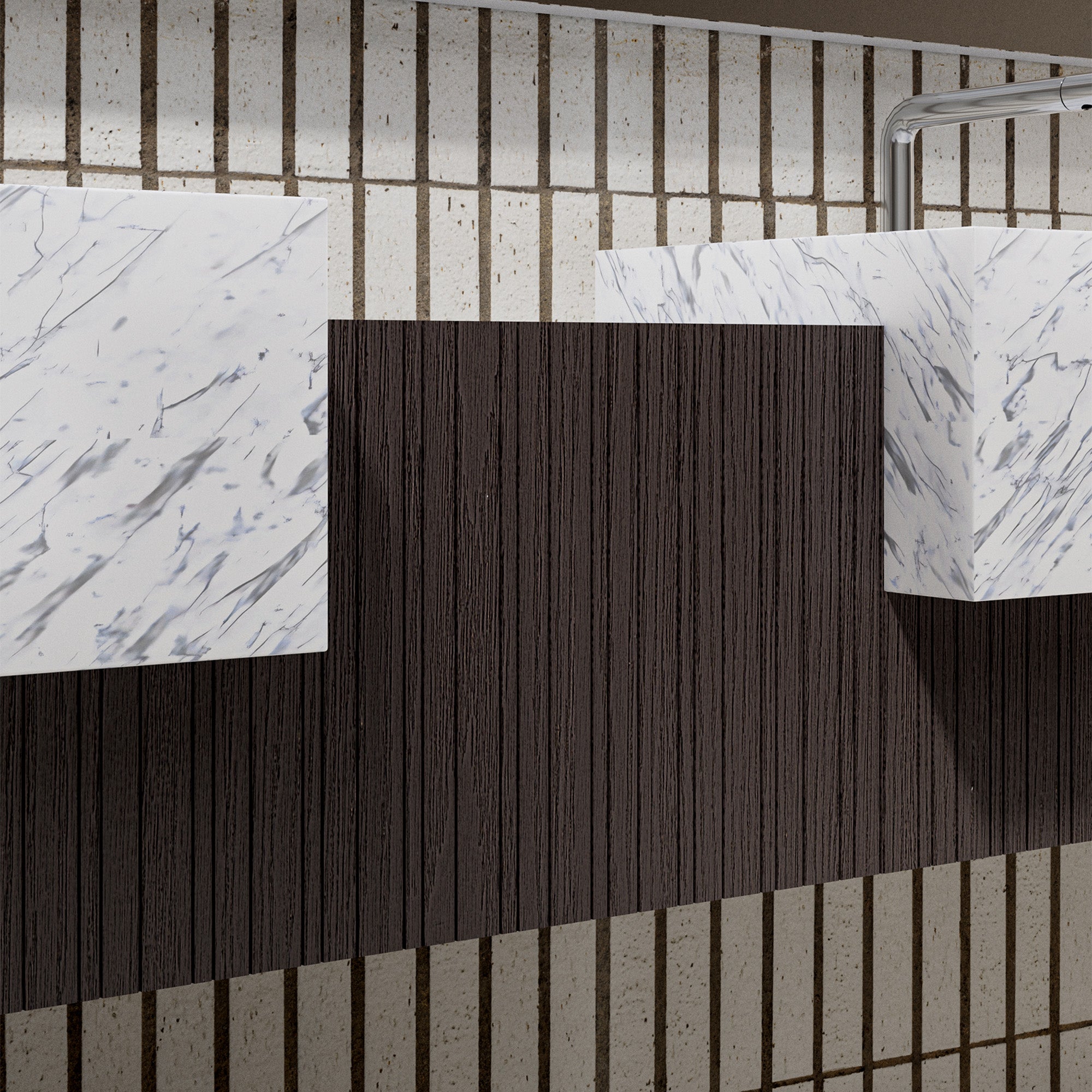 LUMORA Custom Bathroom Vanity Double Sink Natural Marble Basin Solid Wood Cabinet