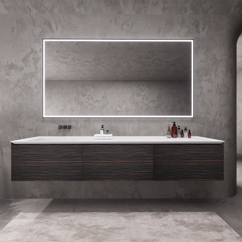 ONYXA Custom Bathroom Vanity Single Sink Cultured Marble Top Solid Wood Cabinet