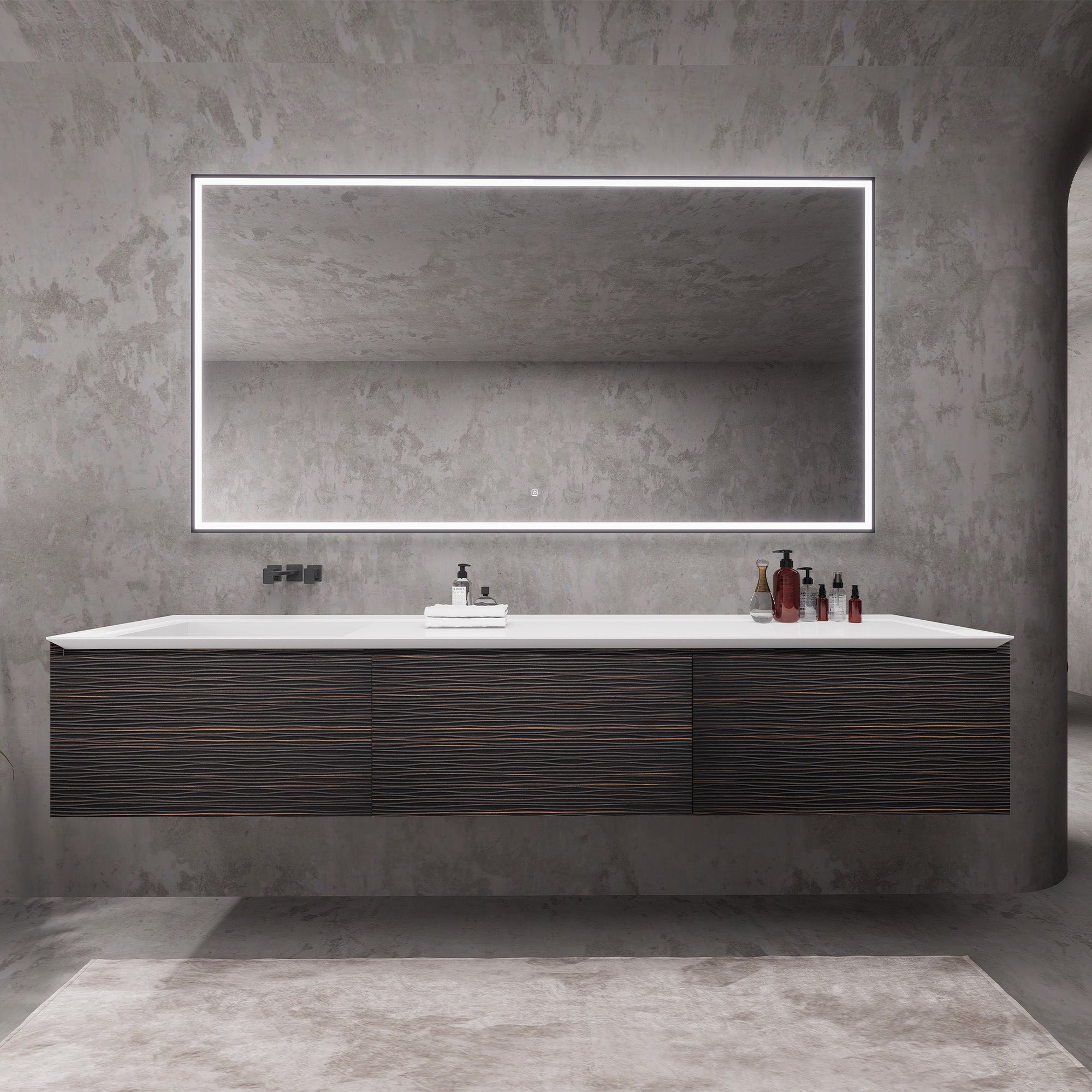 ONYXA Custom Bathroom Vanity Single Sink Cultured Marble Top Solid Wood Cabinet