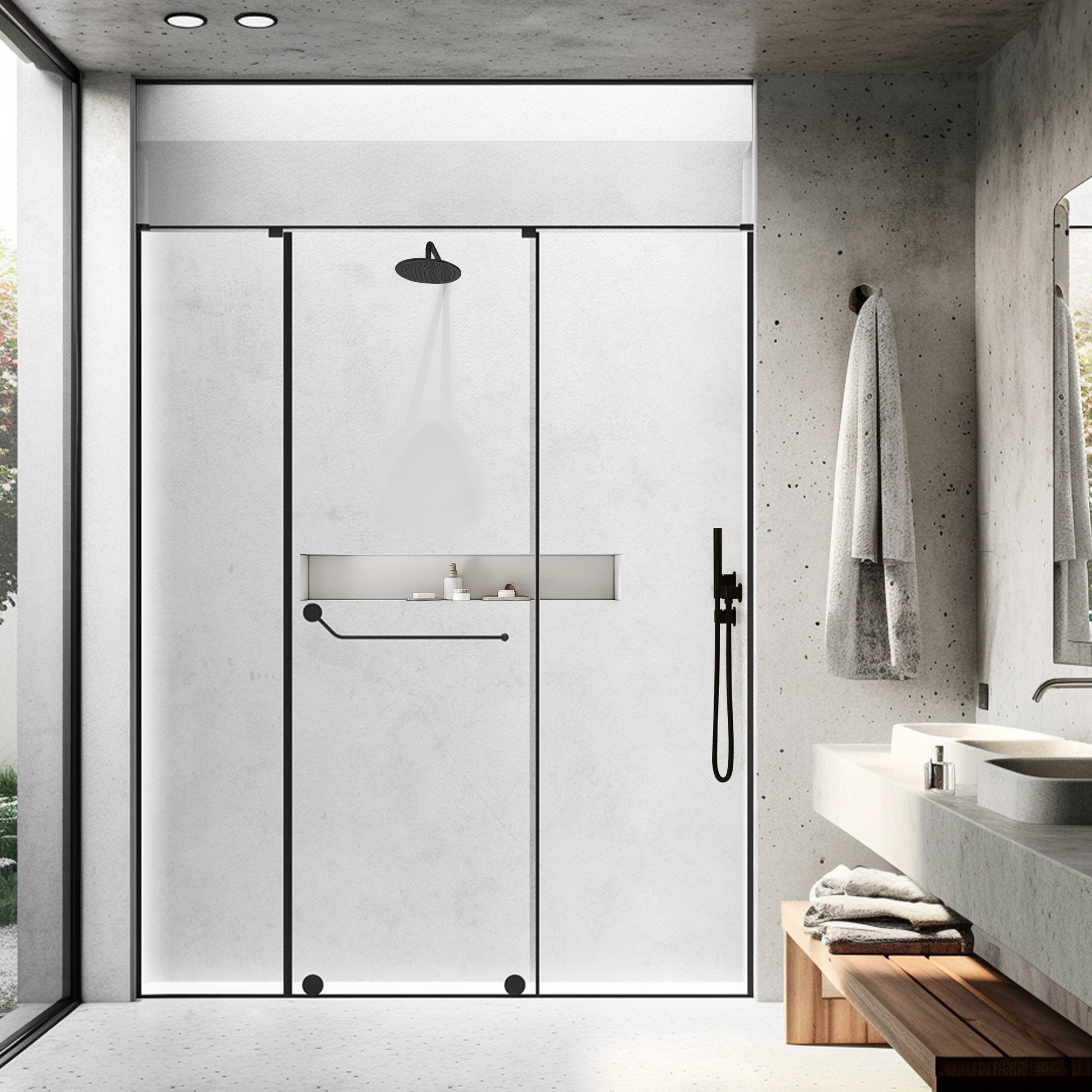 ZEPHIRE Customize Inline Shower Door with Ultra Clear Glass