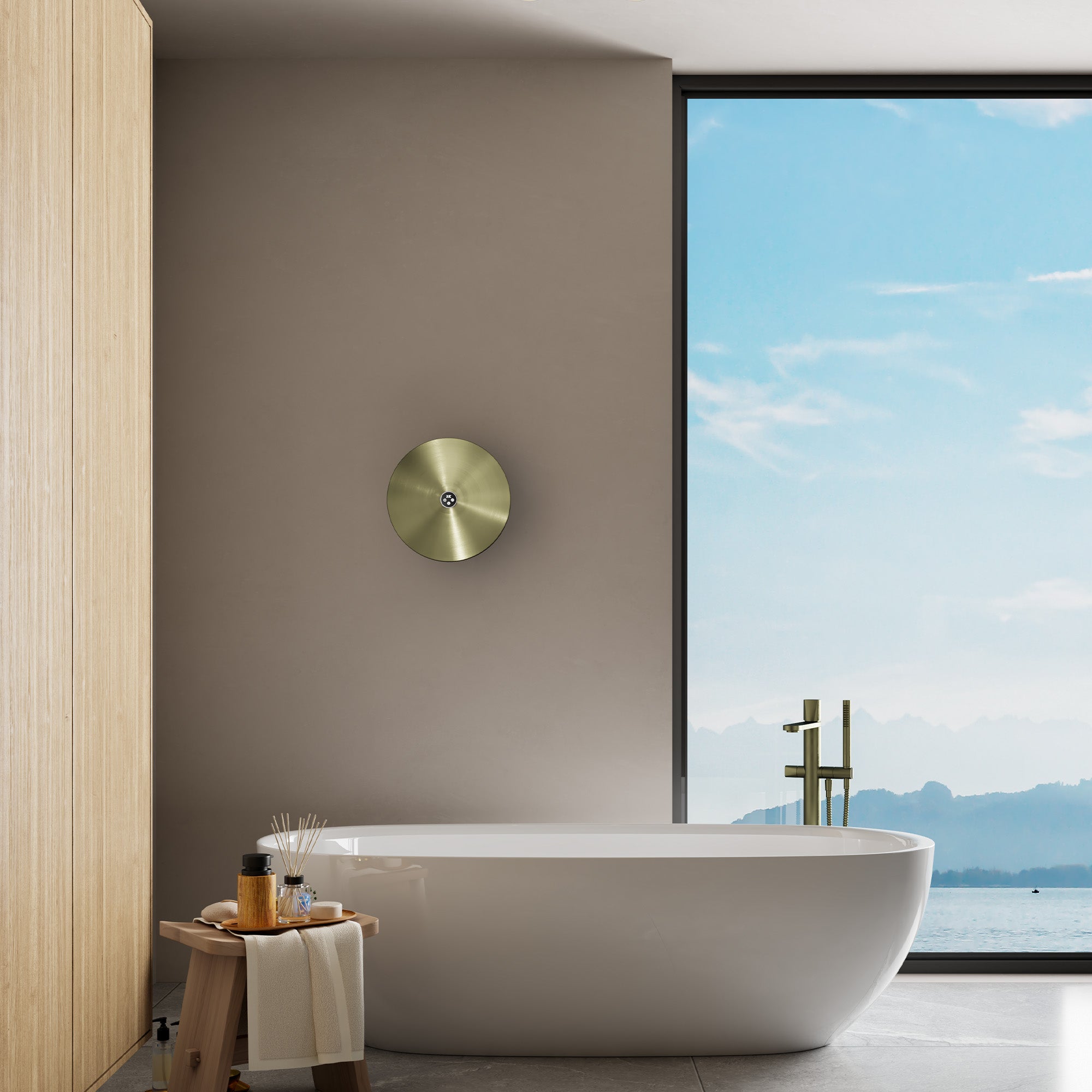 NOIRIX Stainless Steel Heated Towel Rack with Carbon Fiber and Timer