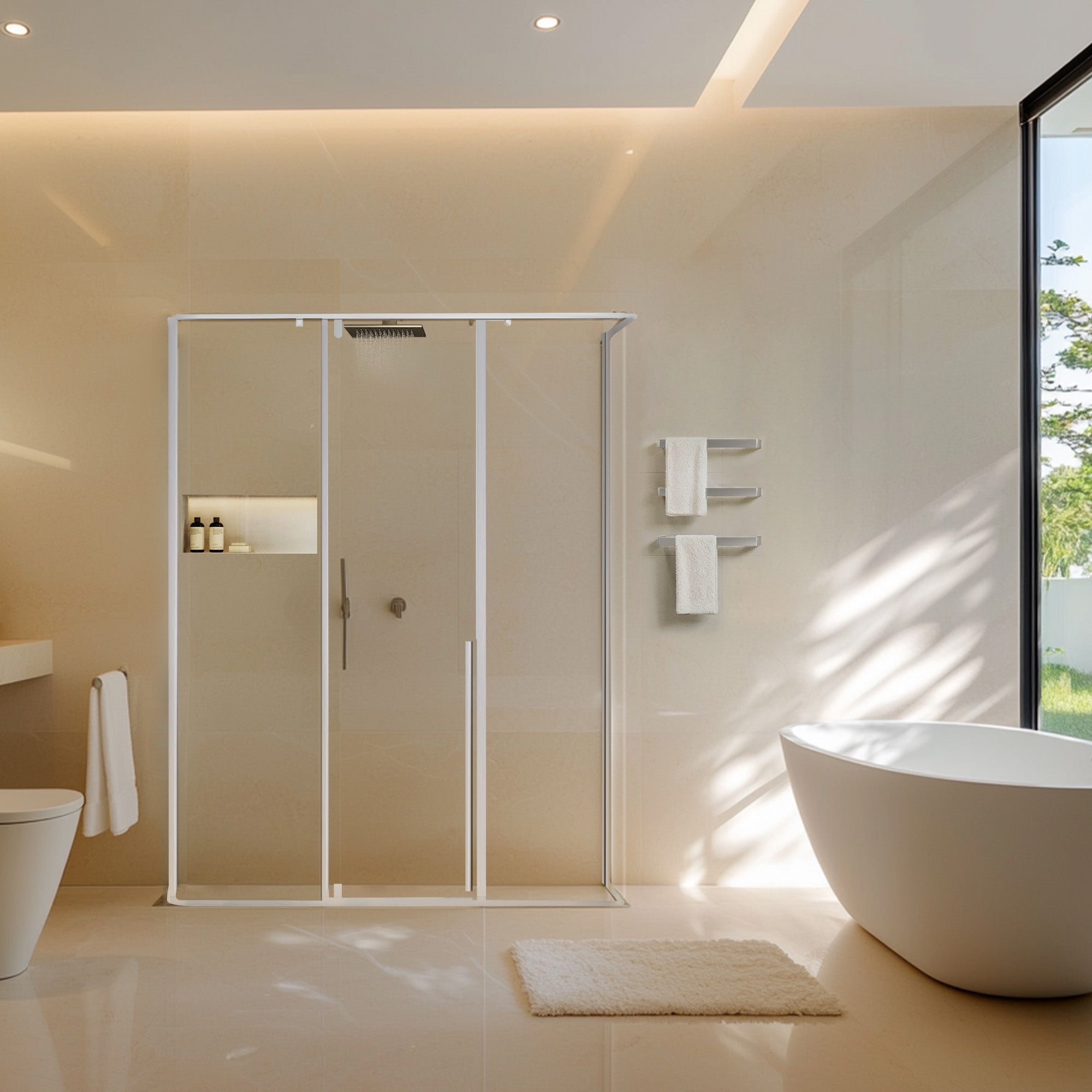 VELTIS Customize U-Line Shower Door with Ultra Clear Glass