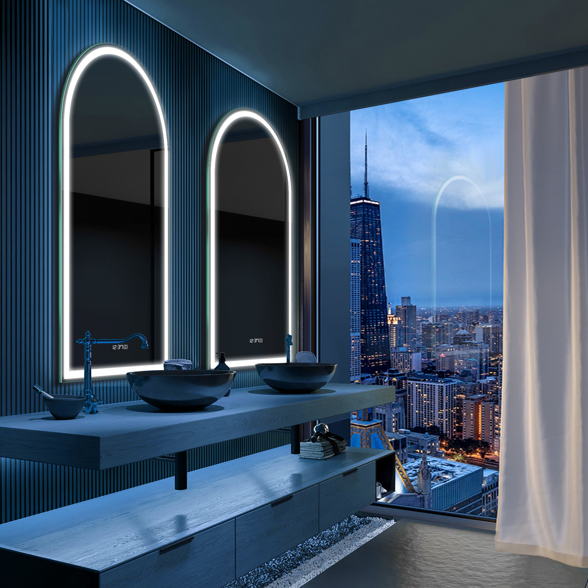 IYRA Arched Custom LED Mirror with Frosted Panel