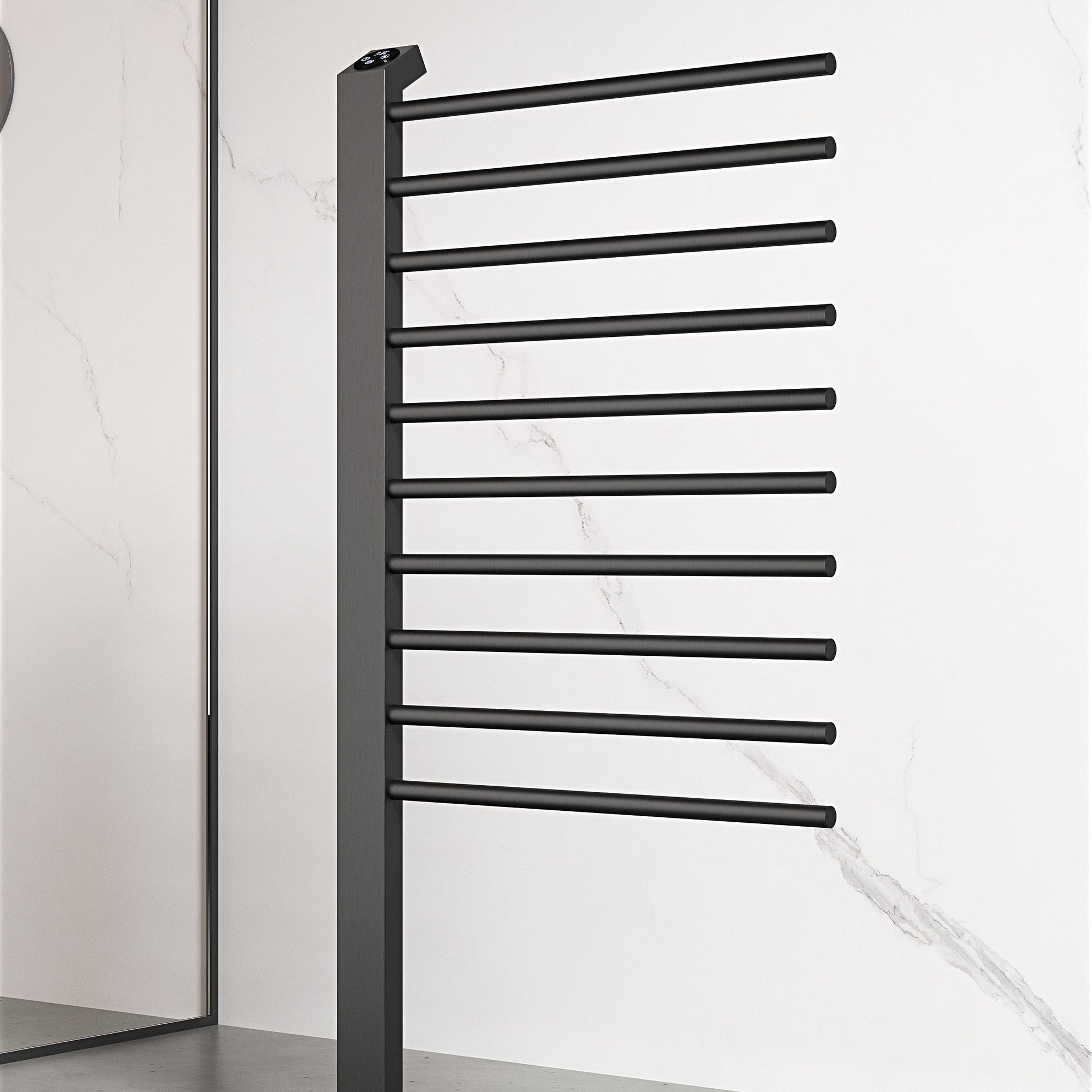 MONAREL Vertical Heated Towel Rack with Smart Temperature and Timer Control