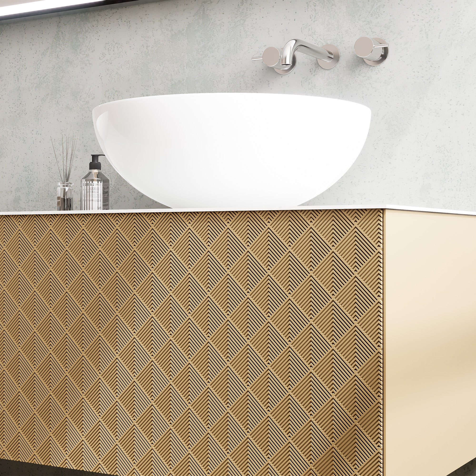 AURIGEN Custom Bathroom Vanity Double Sink Quartz Stone Top Solid Wood Cabinet