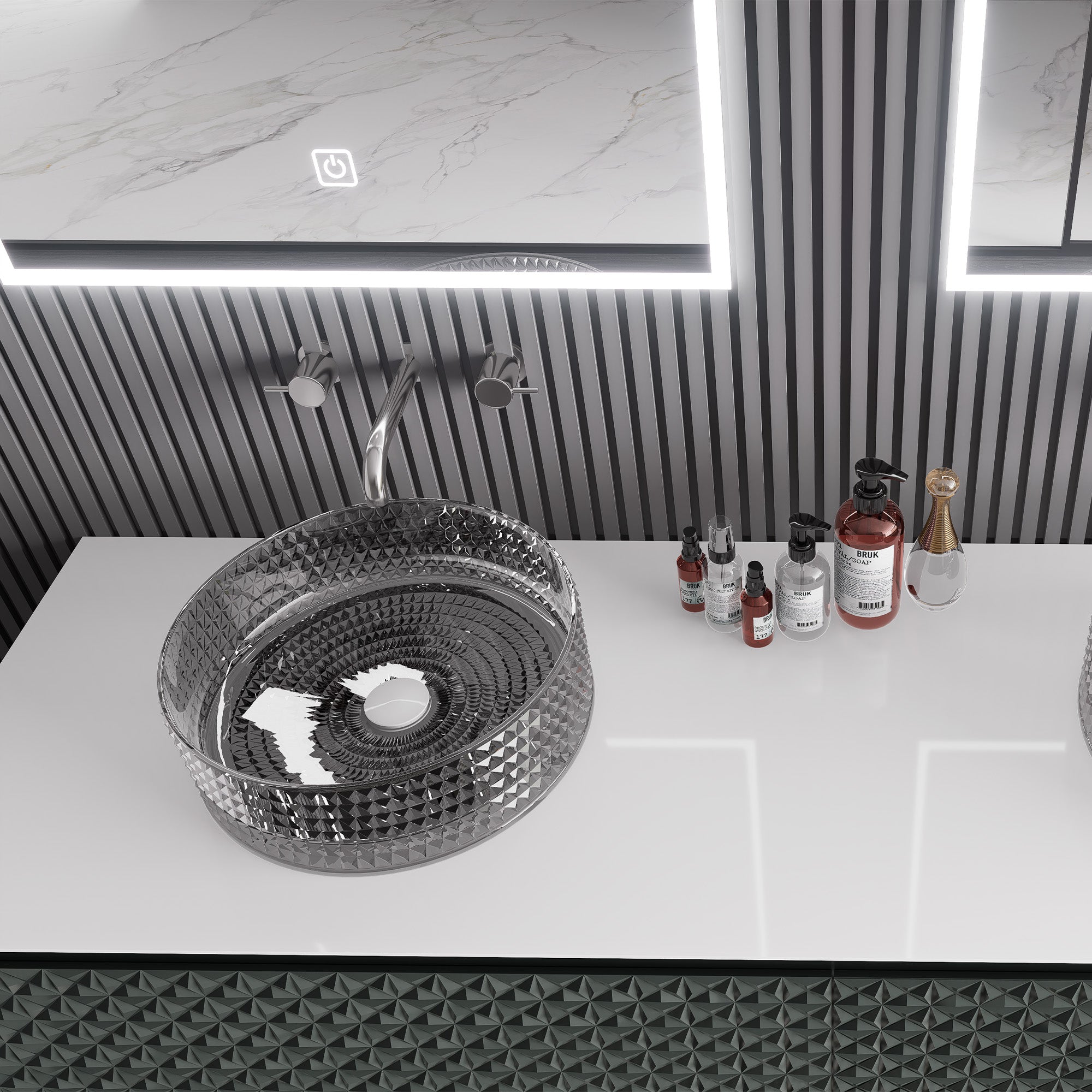 VALMORA Custom Bathroom Vanity Double Sink Quartz Stone Top Solid Wood Cabinet