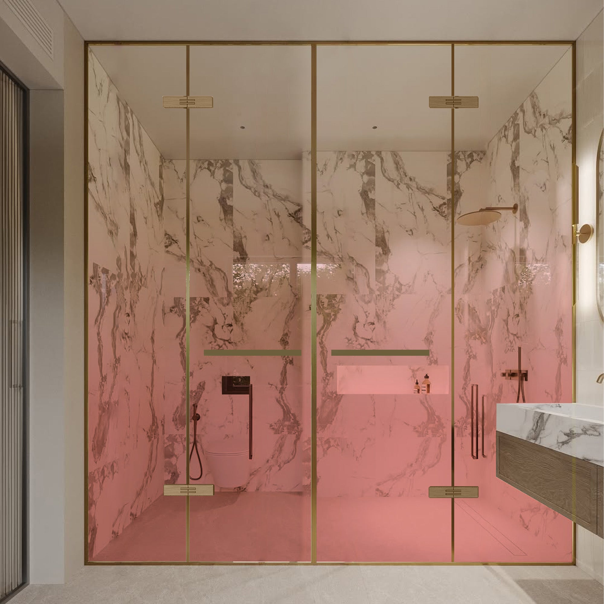 VISTARA Customize T-Line Shower Door with Gradient Glass