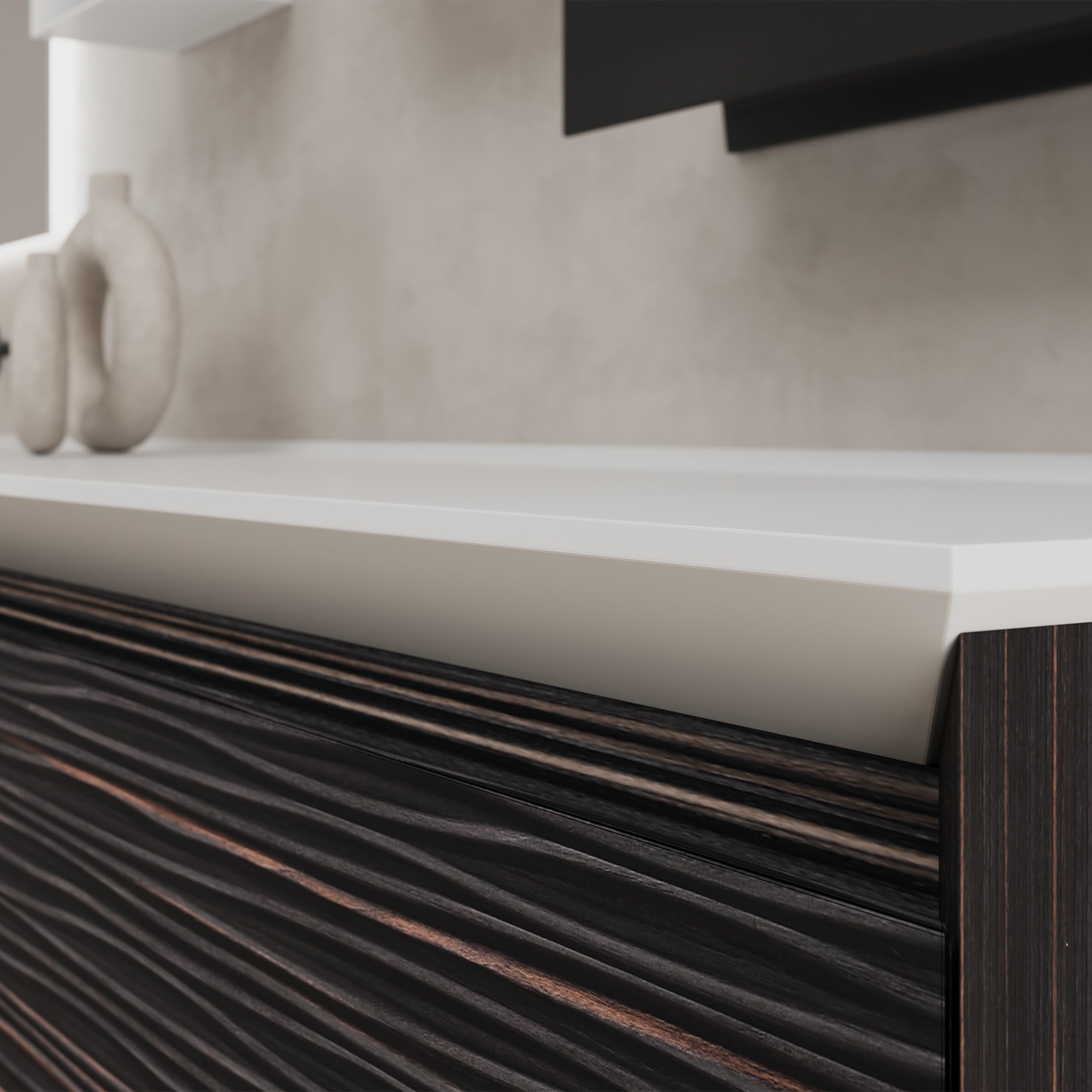 ONYXA Custom Bathroom Vanity Single Sink Cultured Marble Top Solid Wood Cabinet