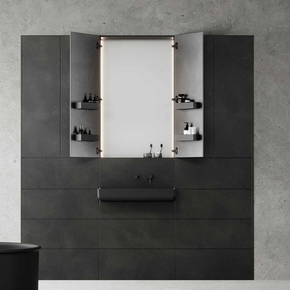 OBSIDIA Custom Bathroom Vanity Solid Wood with Veneer Corian Basin