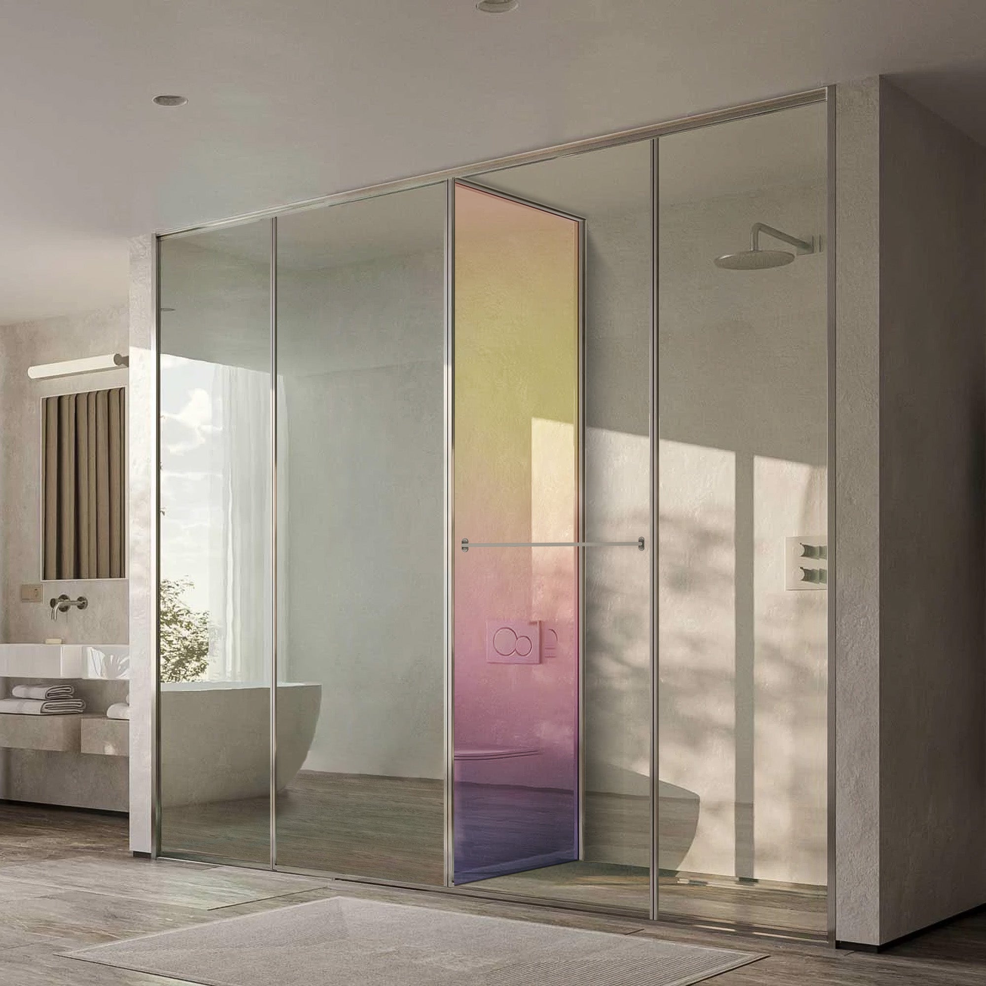 ECLIPTA Customize T-Line Shower Door with Gradient Glass