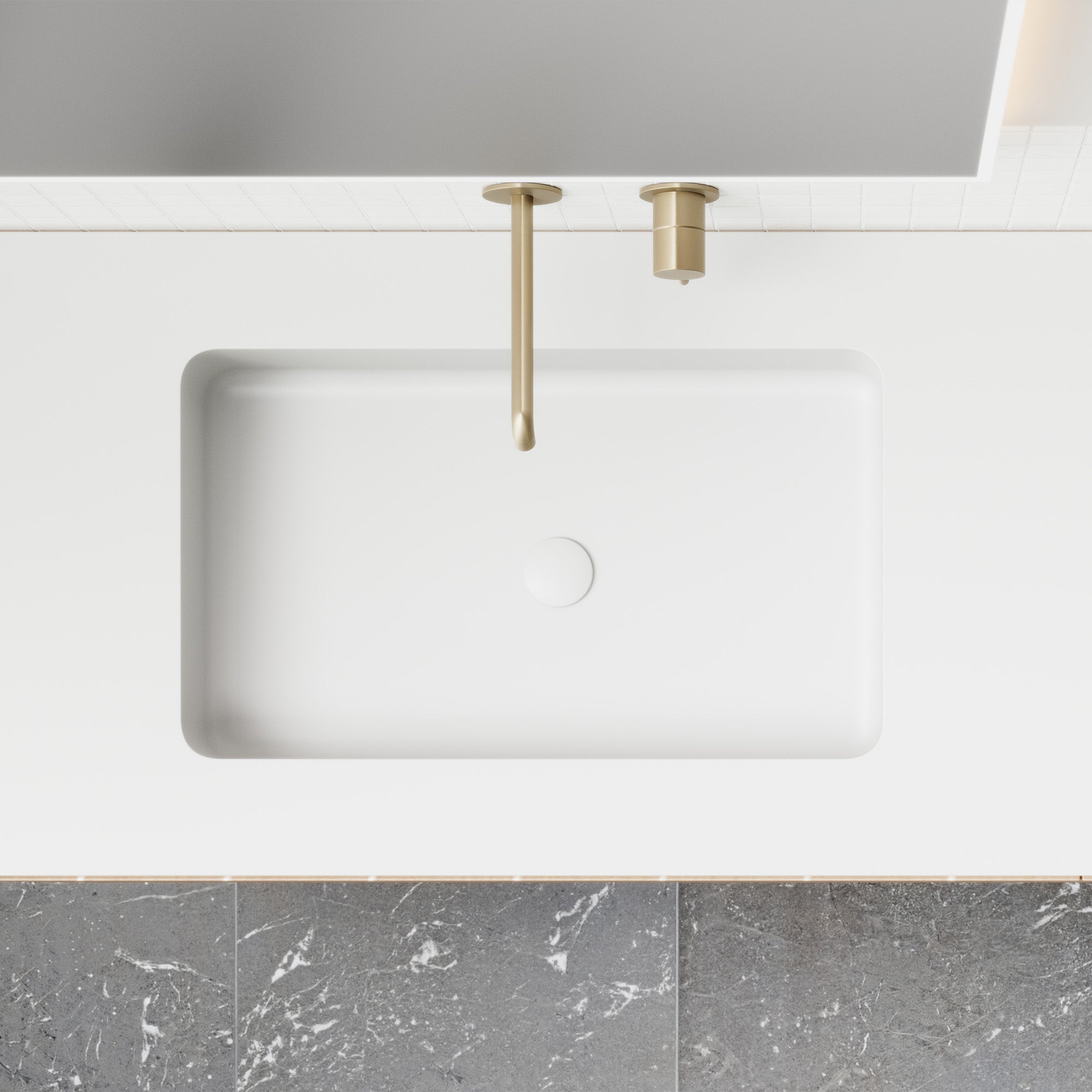 SYLVAN Custom Bathroom Vanity Solid Wood with Veneer Corian Integrated Sink